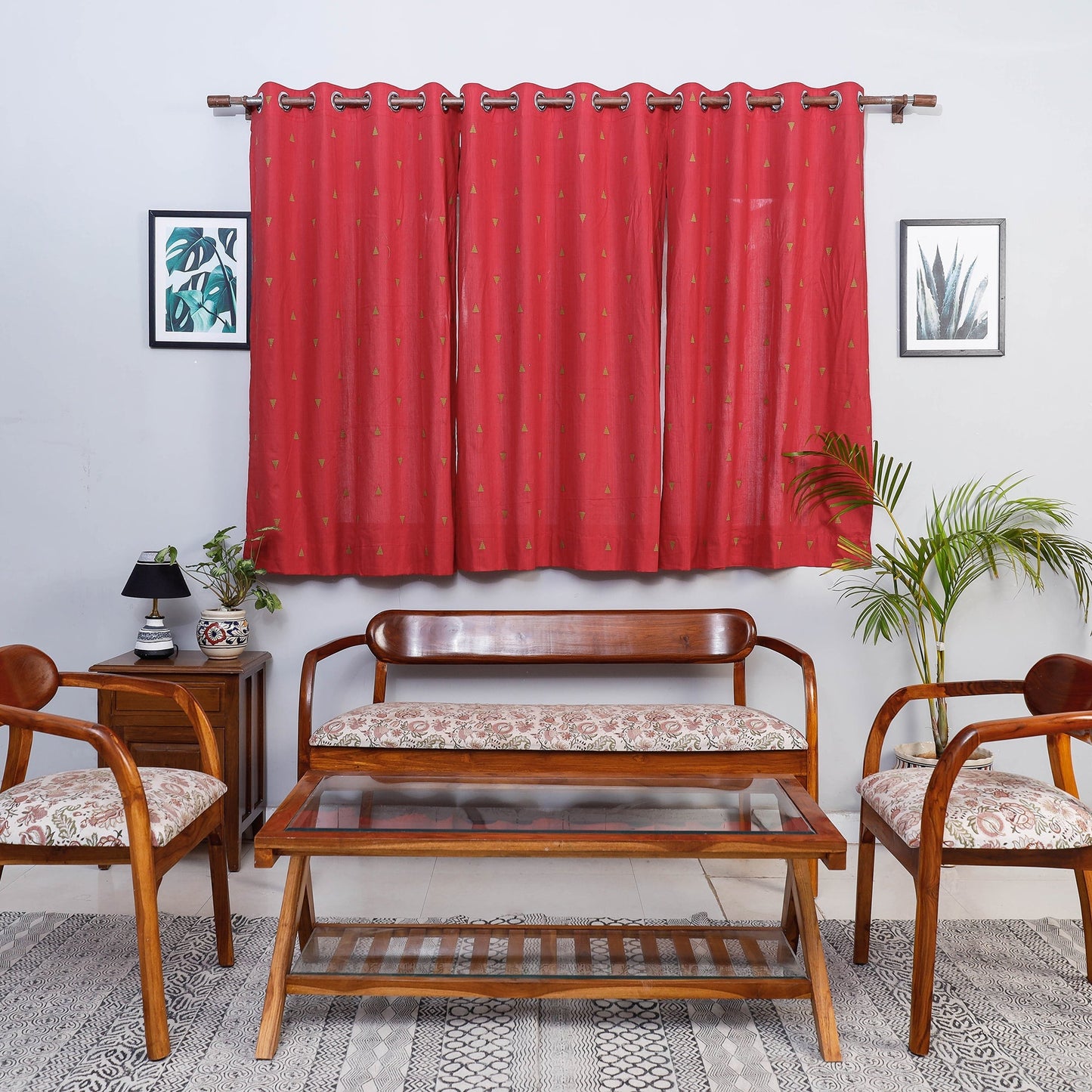 Jacquard weave cotton window curtain (5 x 3 feet) (single