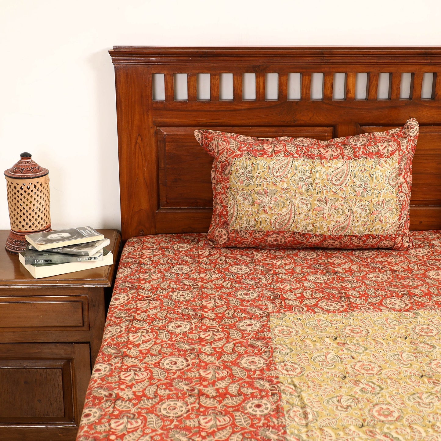kalamkari double bed cover set
