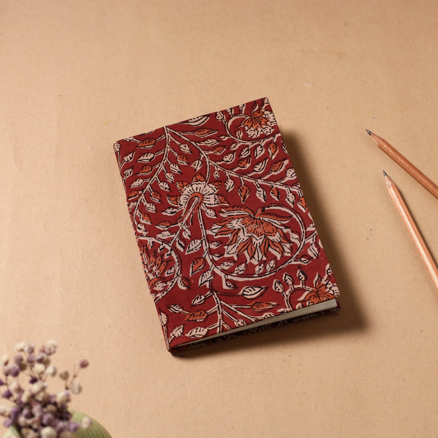 Buy Kalamkari Fabric Cover Handmade Paper Notebook Online at iTokri.com