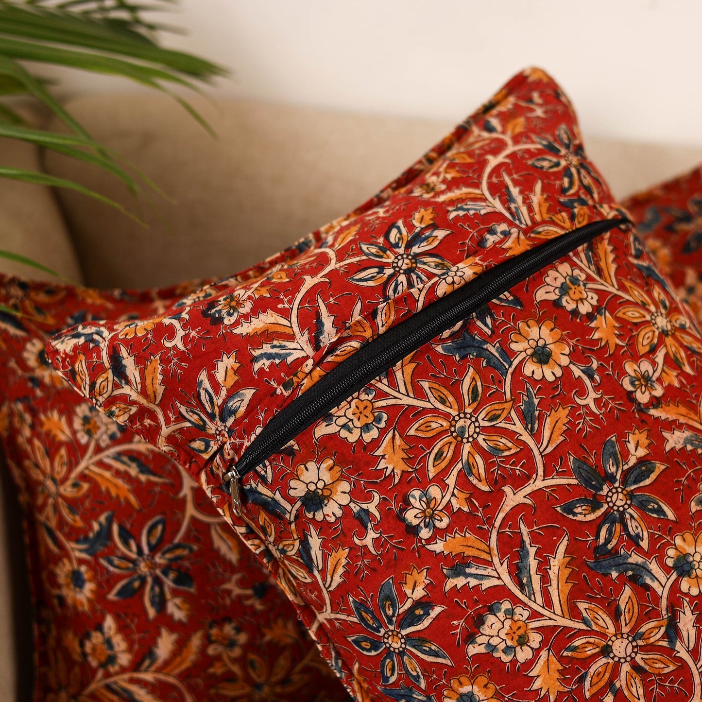 Kalamkari hand pillow cover (set of 2) 18 - handcrafted