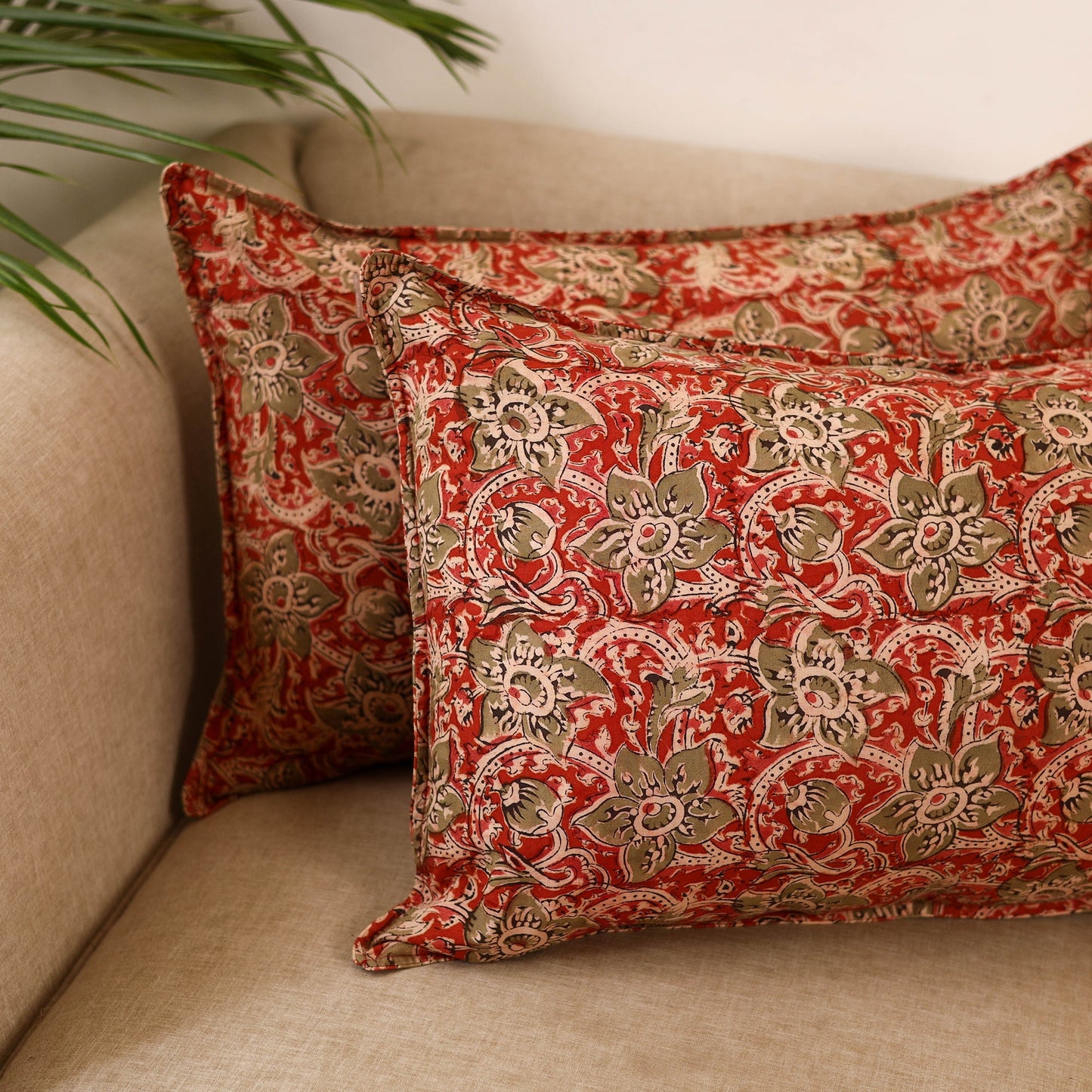 Kalamkari hand pillow cover (set of 2) 25 - handcrafted