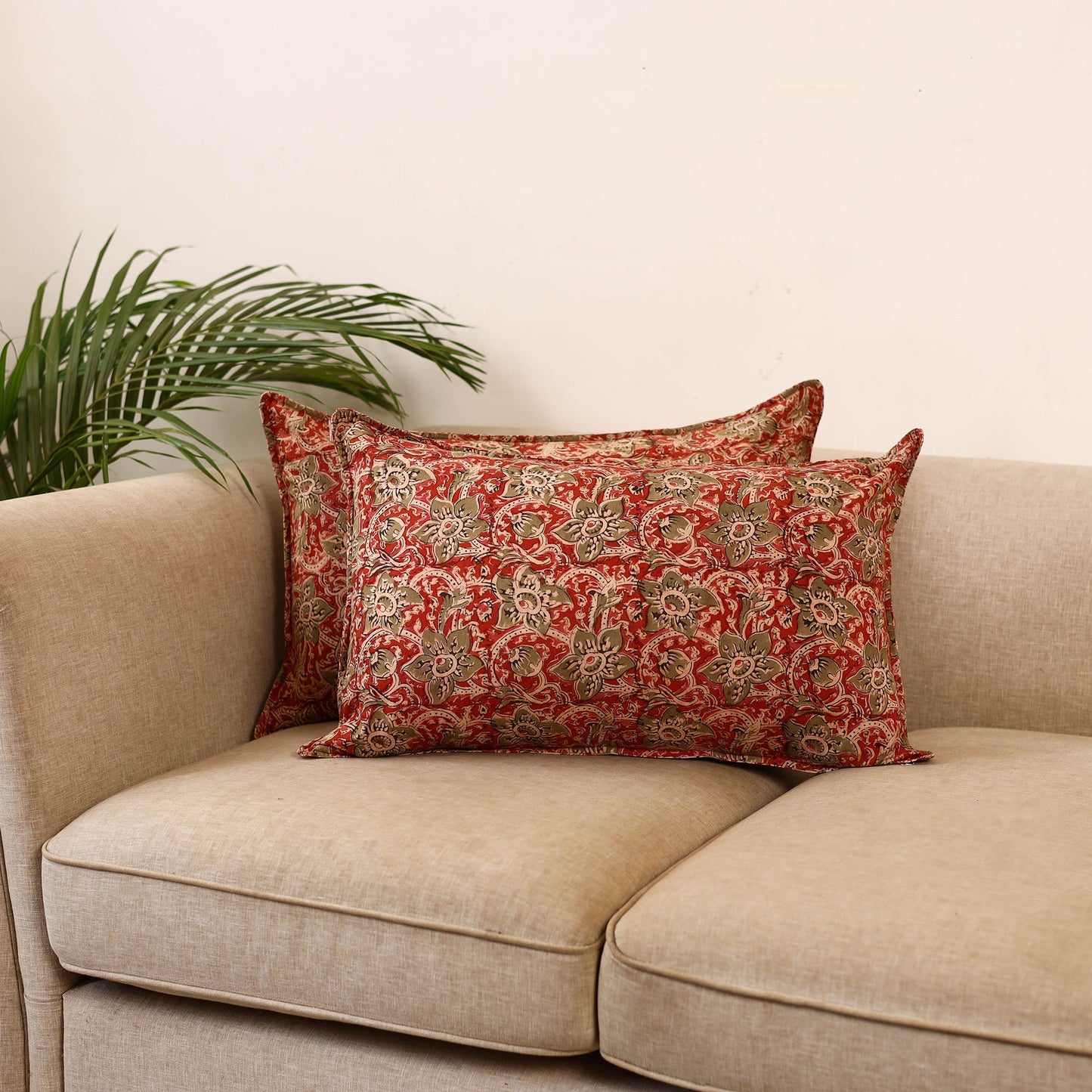 Kalamkari hand pillow cover (set of 2) 25 - handcrafted