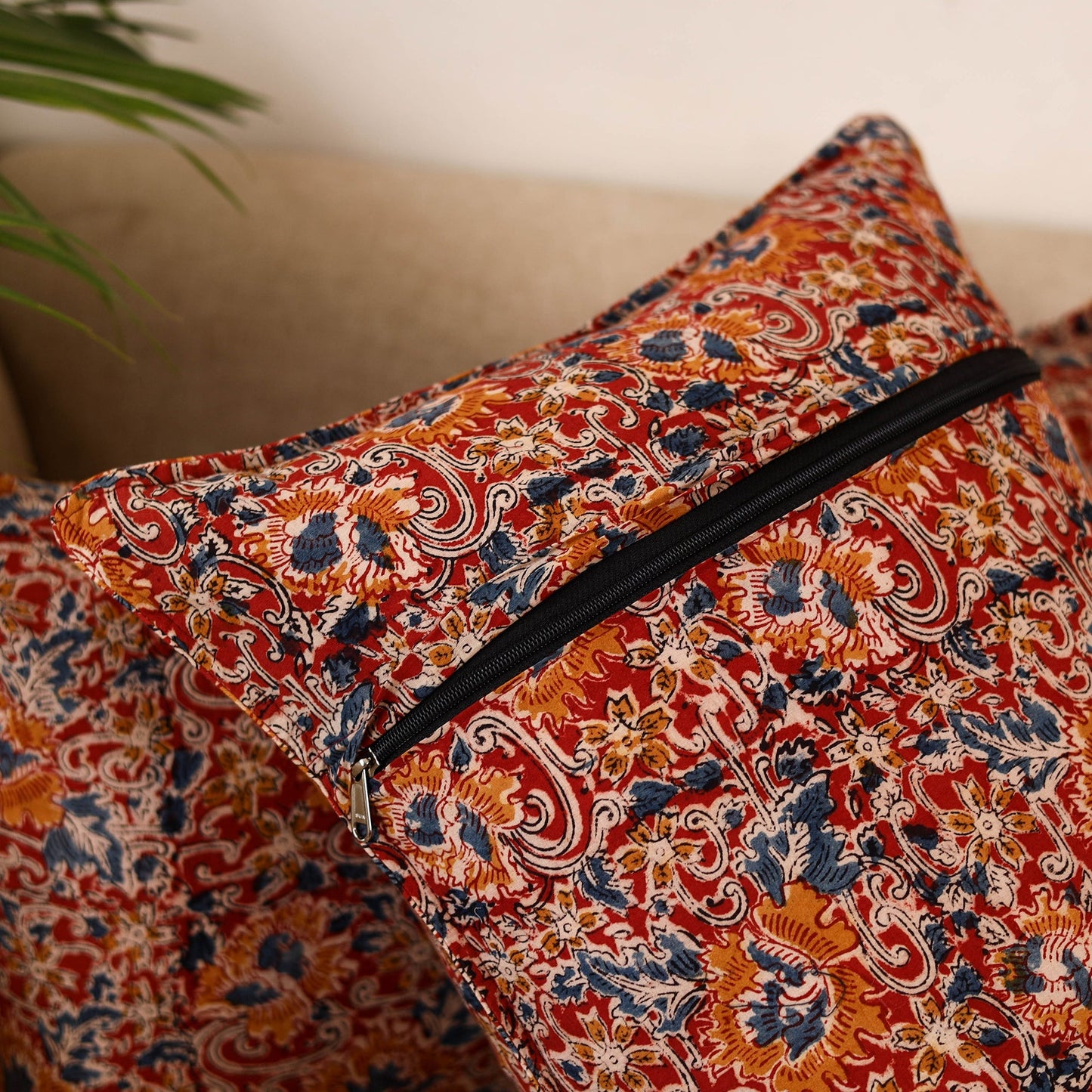 Kalamkari hand pillow cover (set of 2) 26 - handcrafted