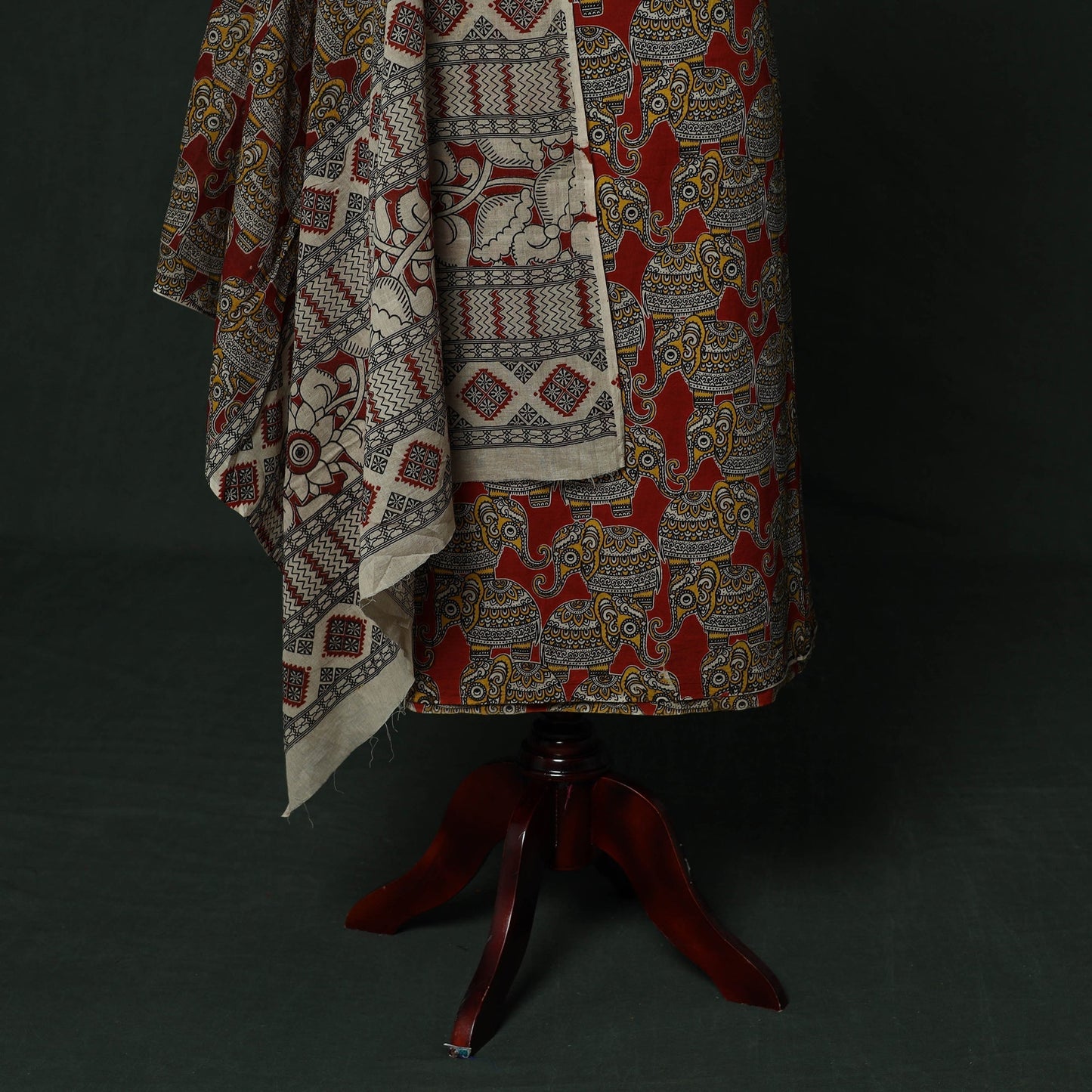 Kalamkari printed cotton 2pc unstitched dress material 08