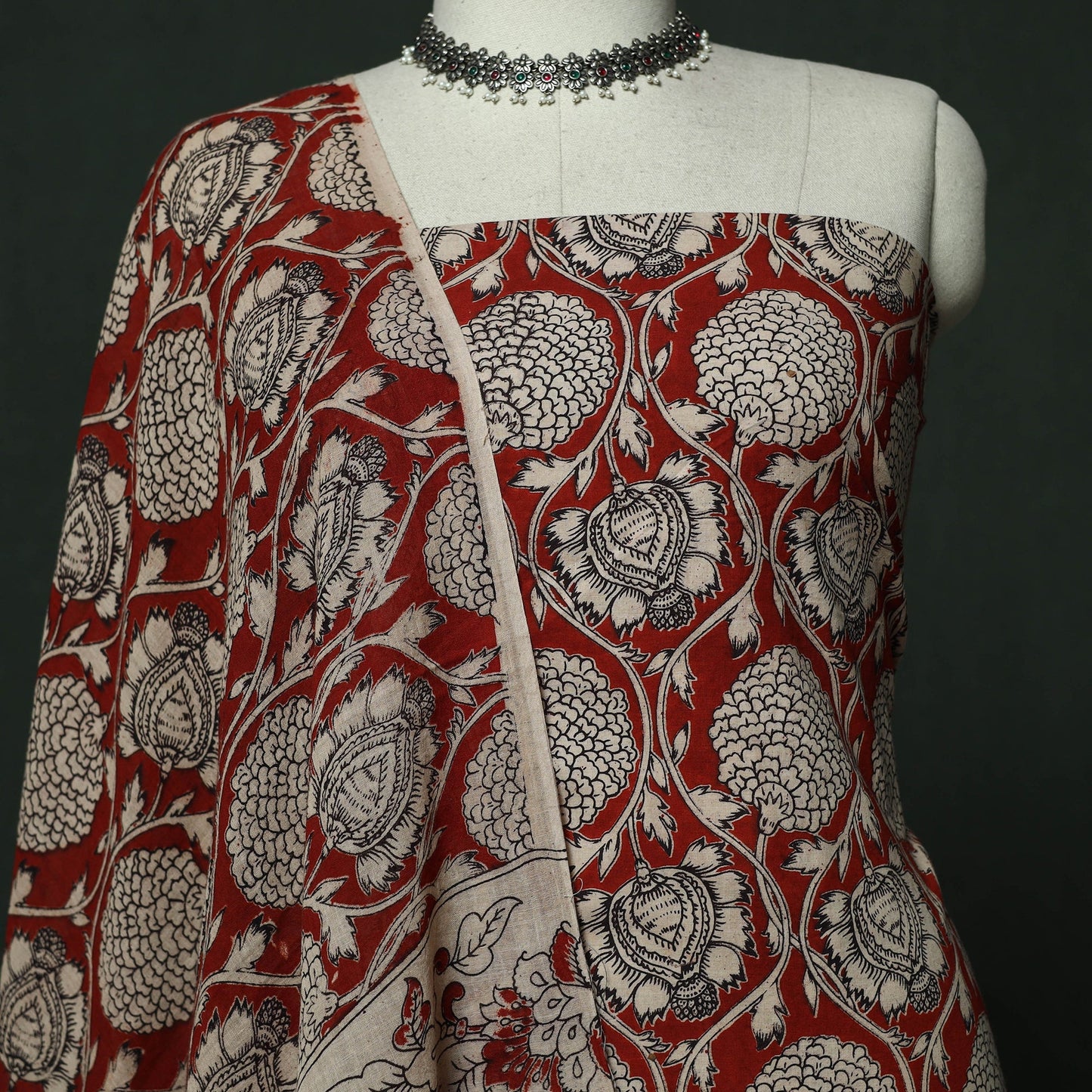Kalamkari printed cotton 2pc unstitched dress material 19