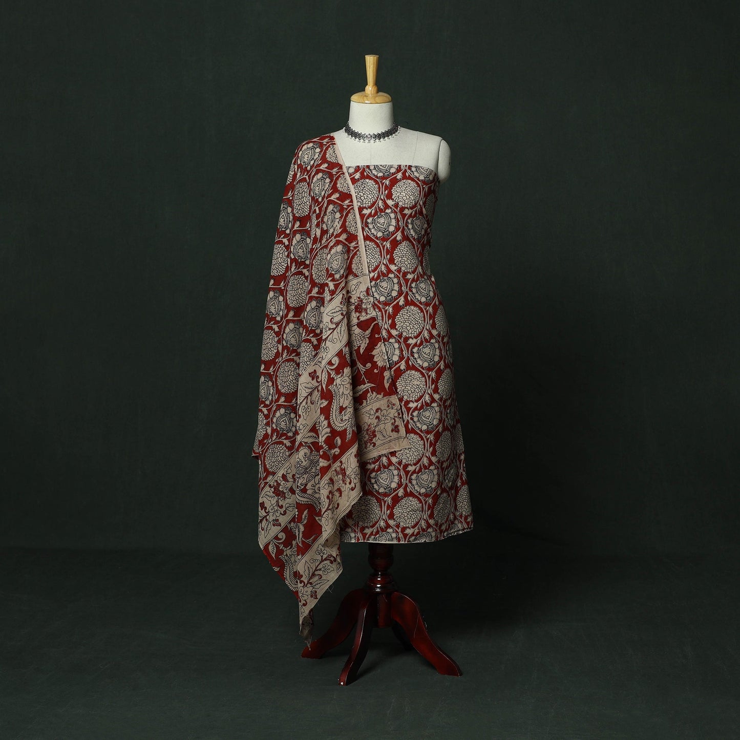 Kalamkari printed cotton 2pc unstitched dress material 19