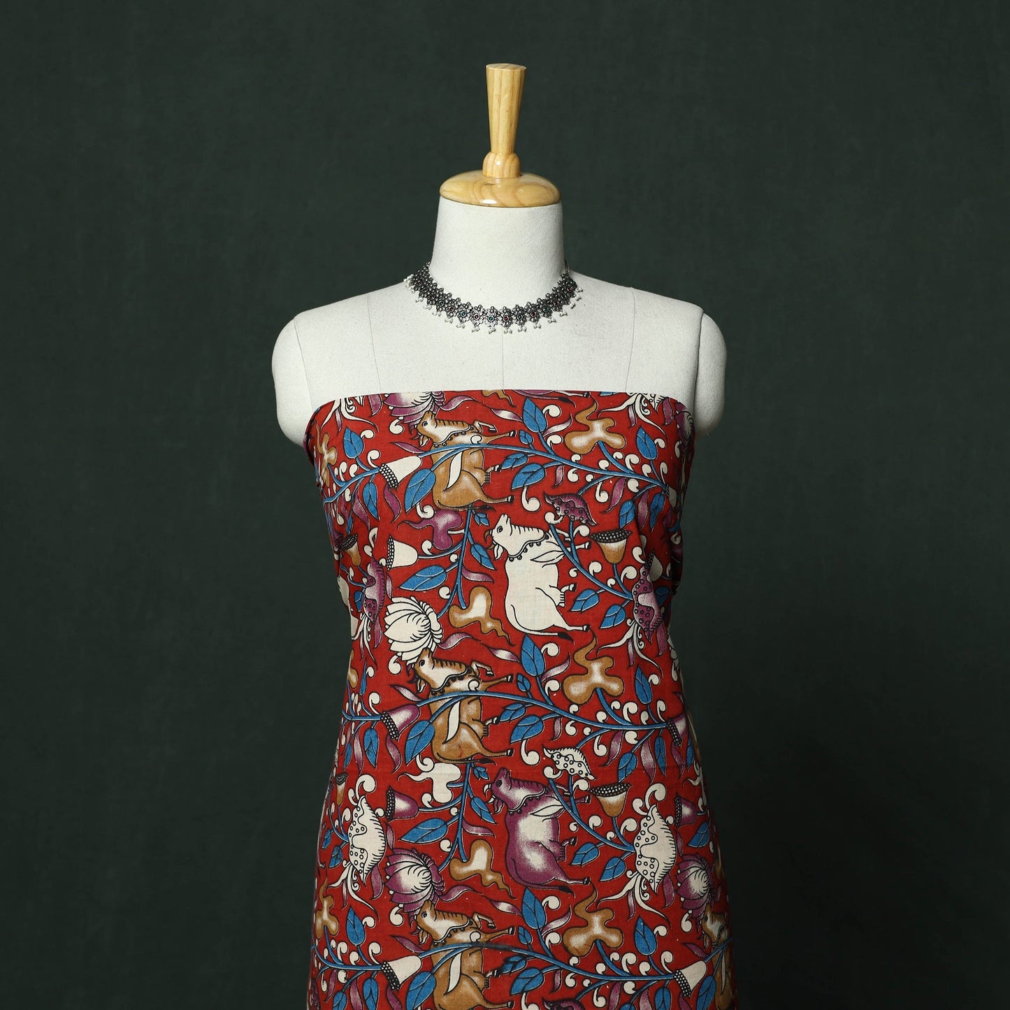 Kalamkari printed cotton 2pc unstitched dress material