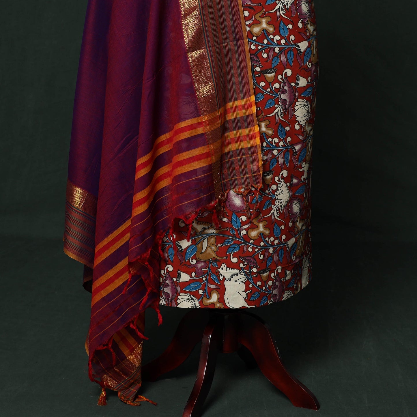 Kalamkari printed cotton 2pc unstitched dress material