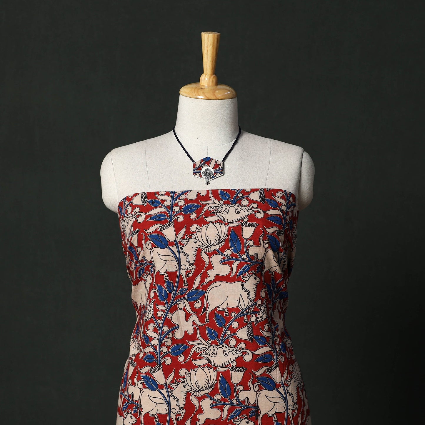 Kalamkari printed cotton 2pc unstitched dress material