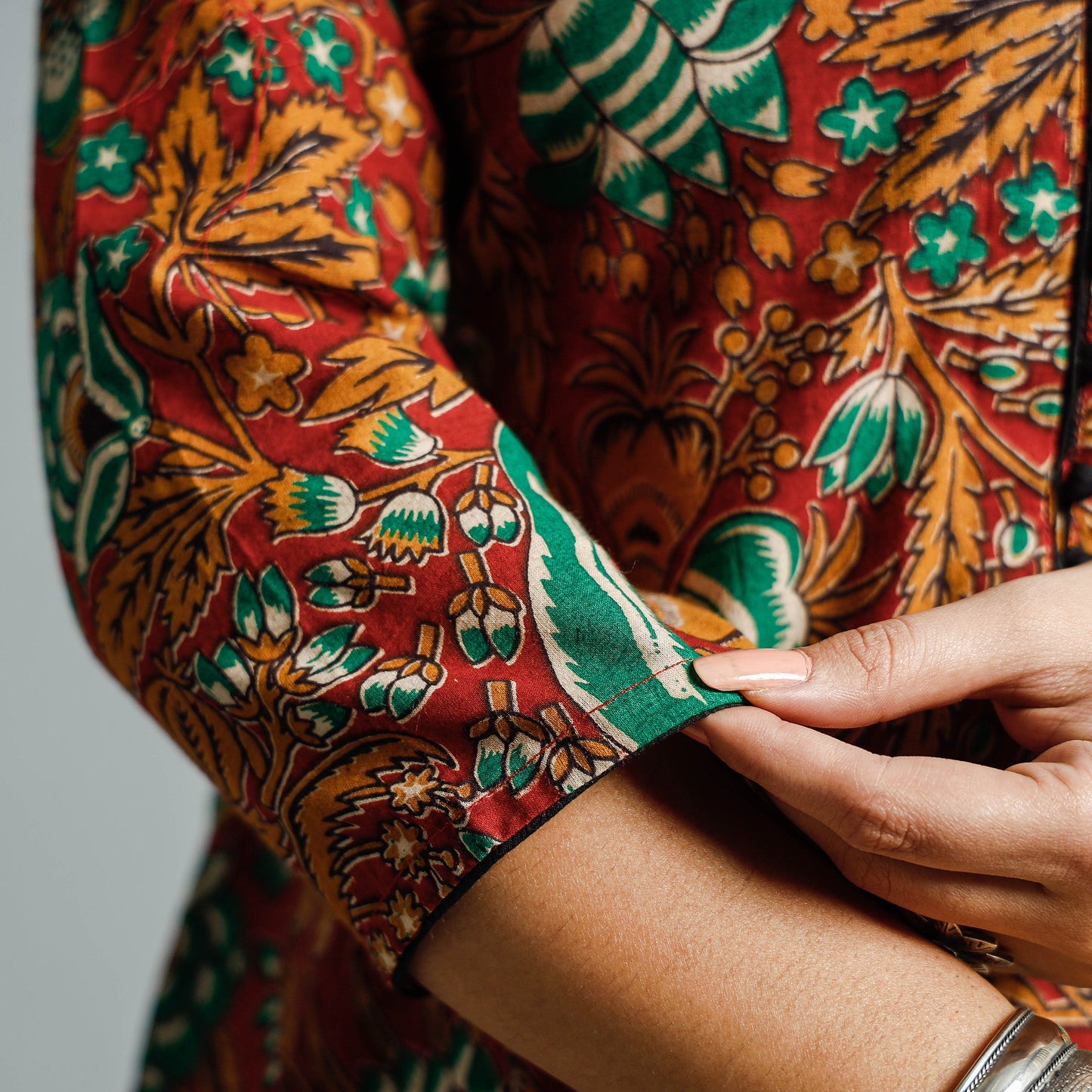 Kalamkari Printed Cotton Flared Kurta For Women
