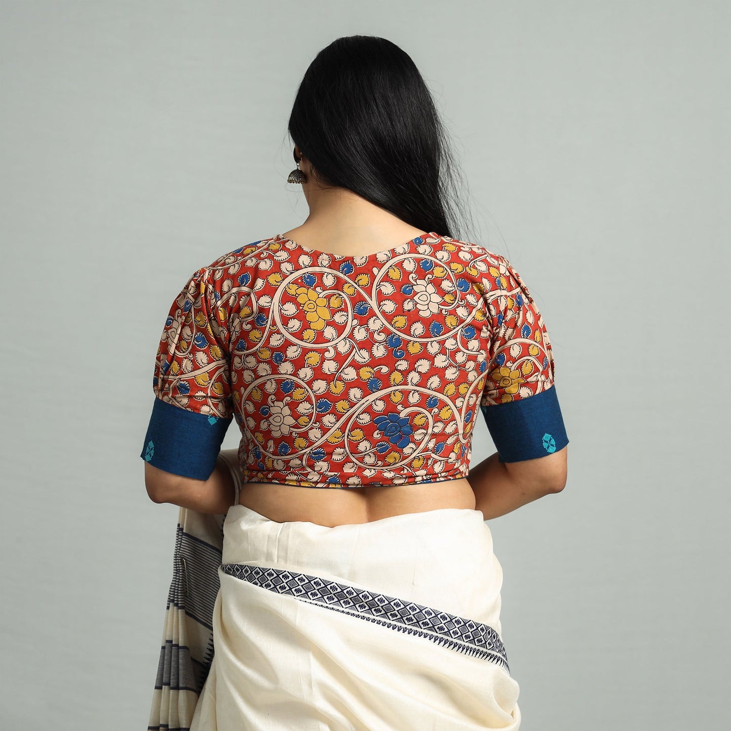 Buy Kalamkari Printed Cotton Stitched Blouse