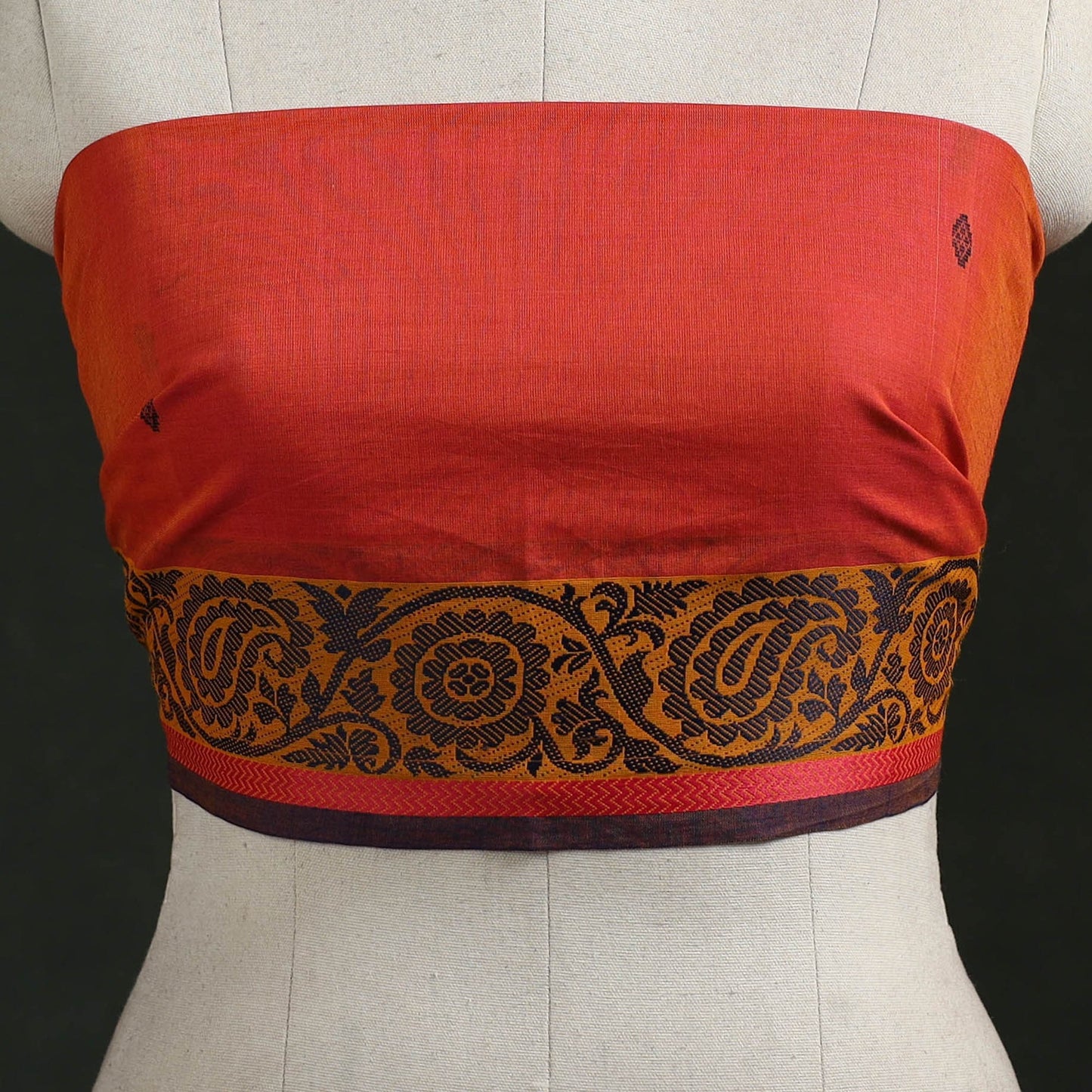 Kanchipuram cotton blouse piece 01 - handcrafted