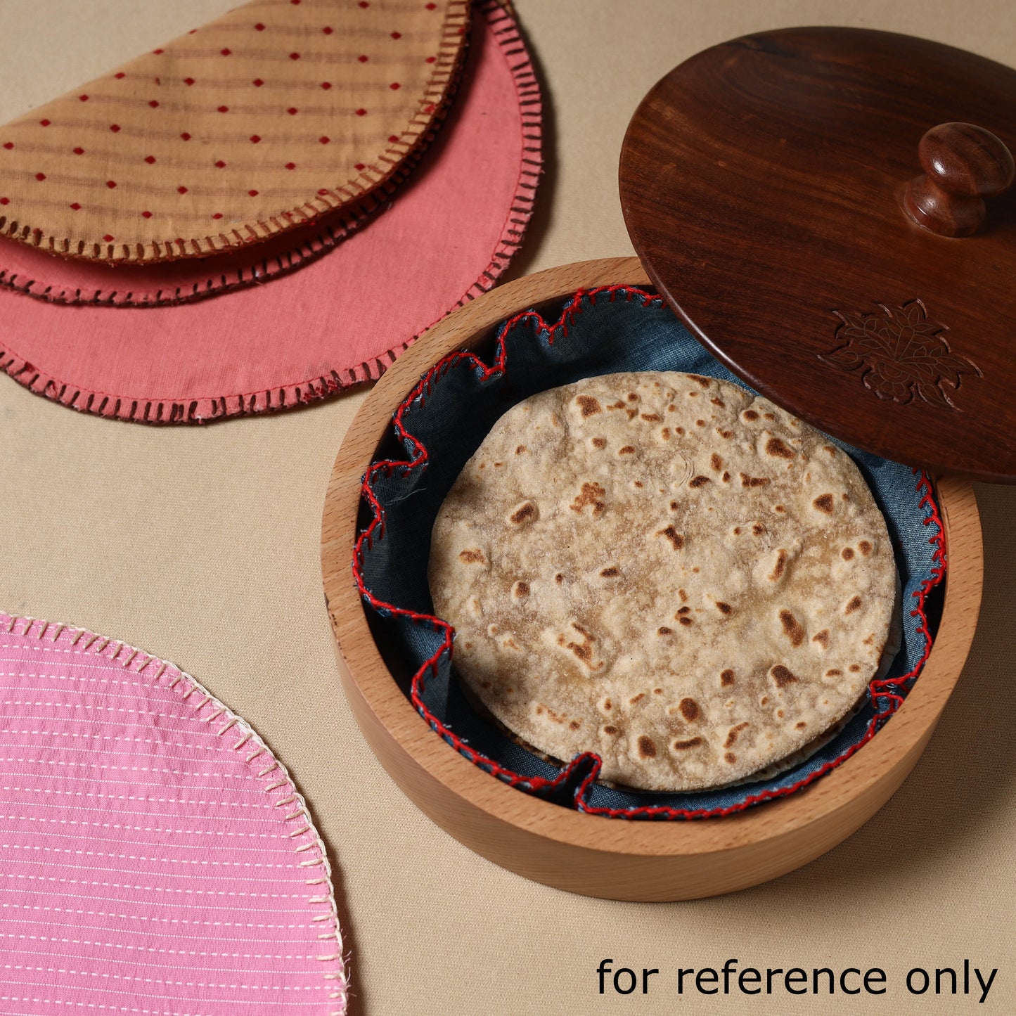 Blue Jacquard Cotton Hand Embroidery Roti Napkin 05