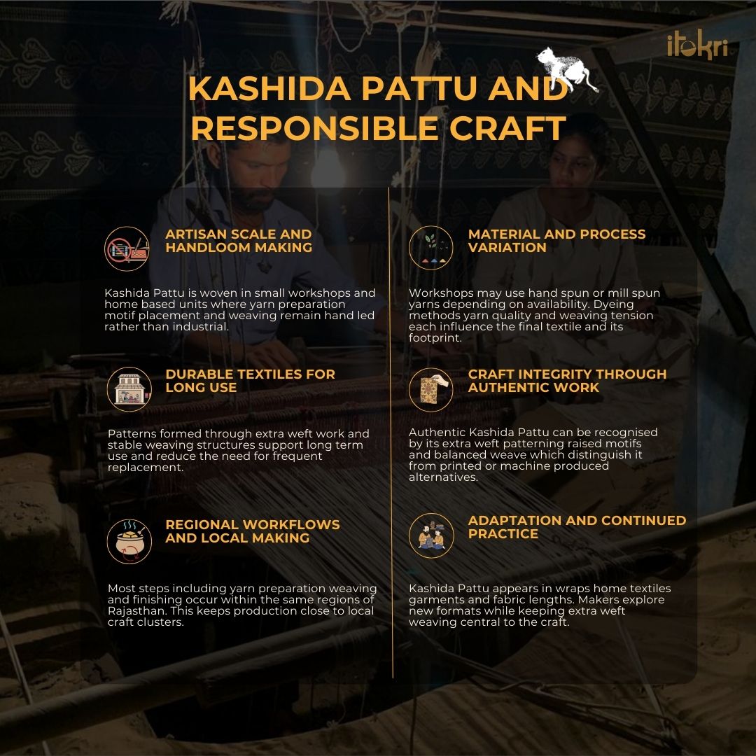 Red - kashida stitch handloom cotton multipurpose toiletry