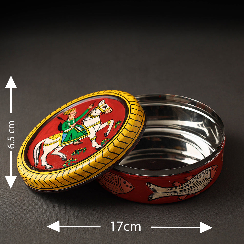 Kavad Handpainted Stainless Steel Chapati Box