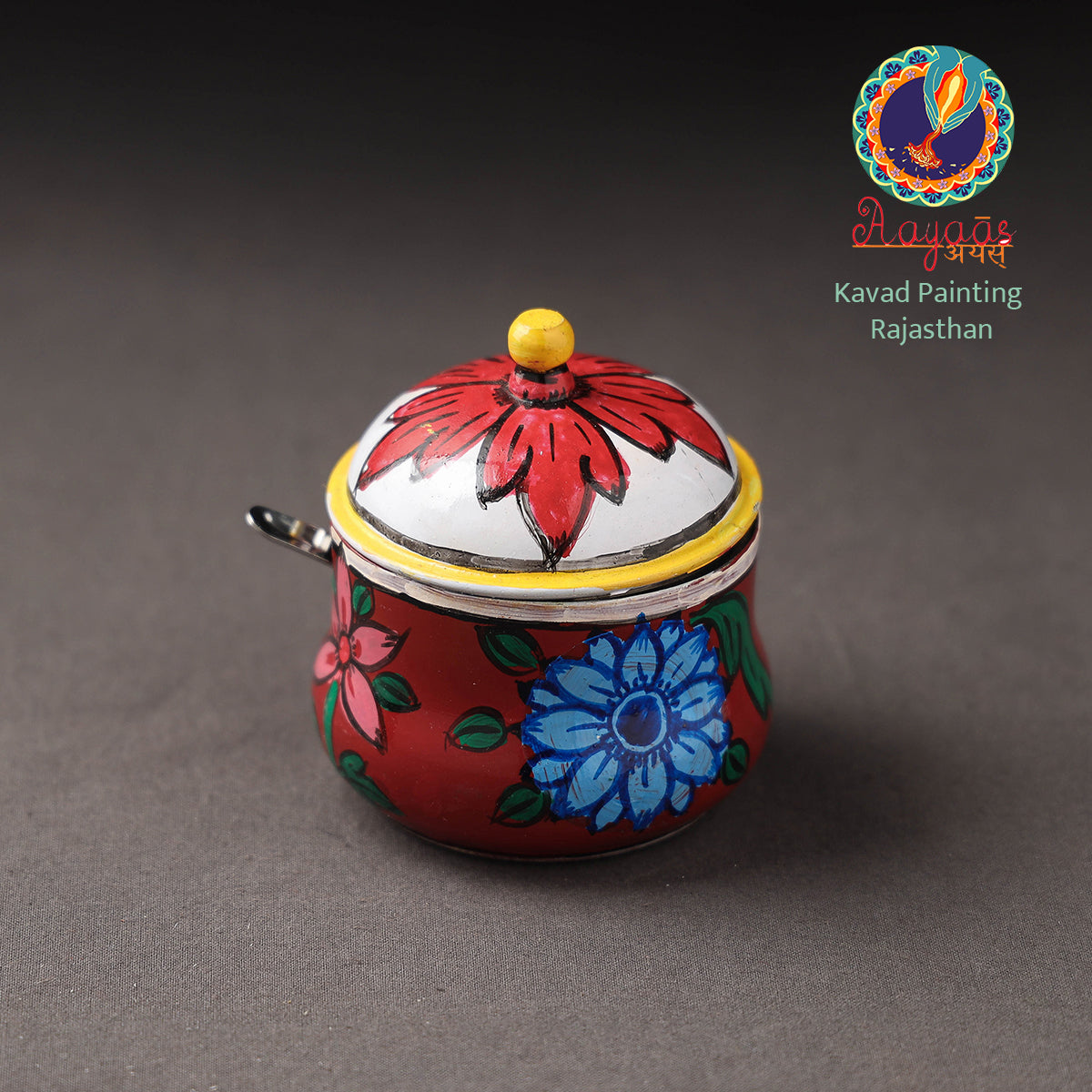 Kavad Handpainted Stainless Steel Ghee Pot