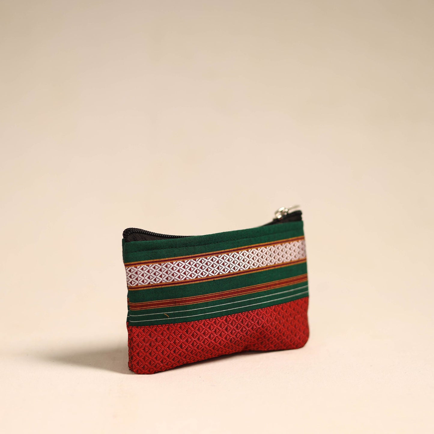 Red Khun Fabric Quilted Coin Pouch