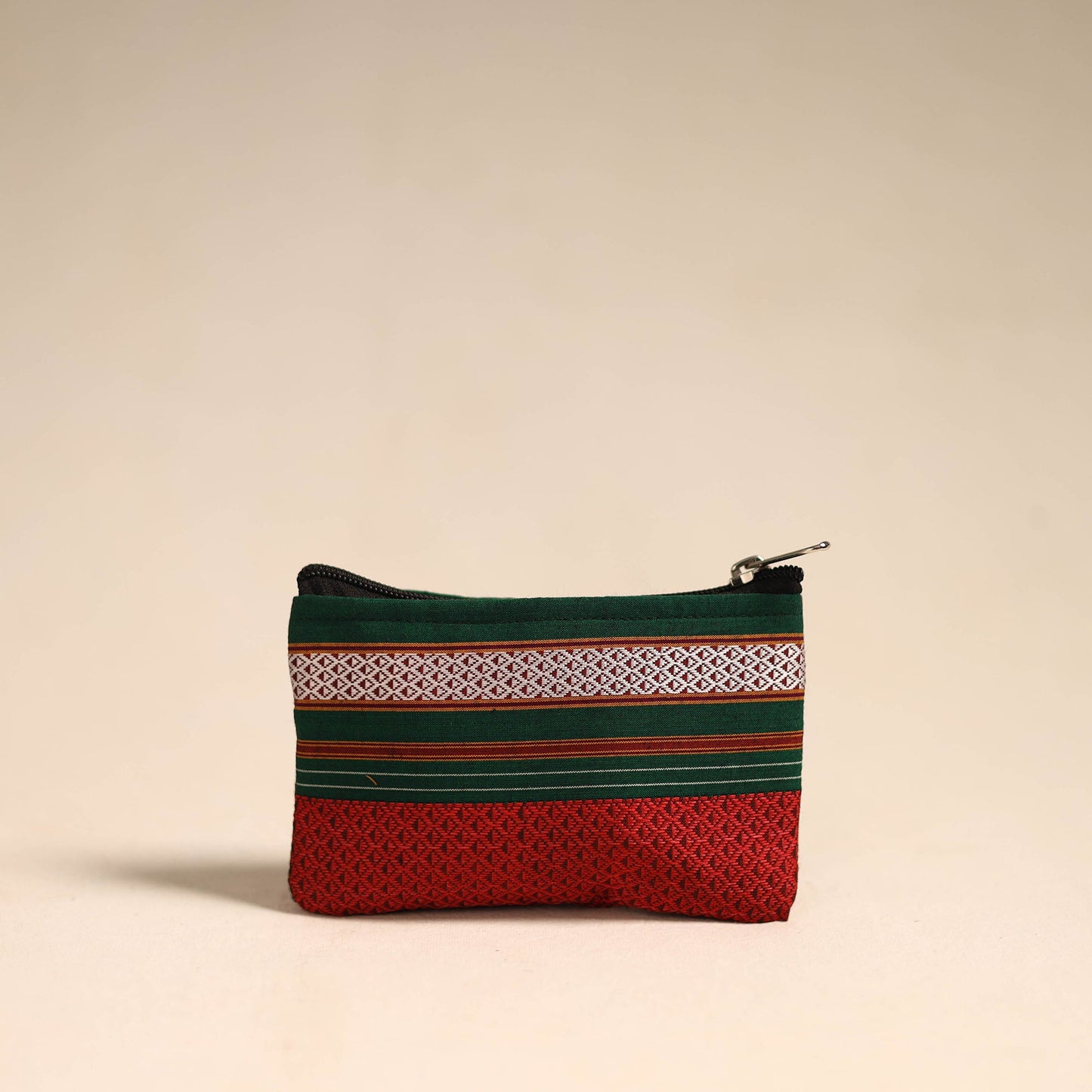 Red Khun Fabric Quilted Coin Pouch