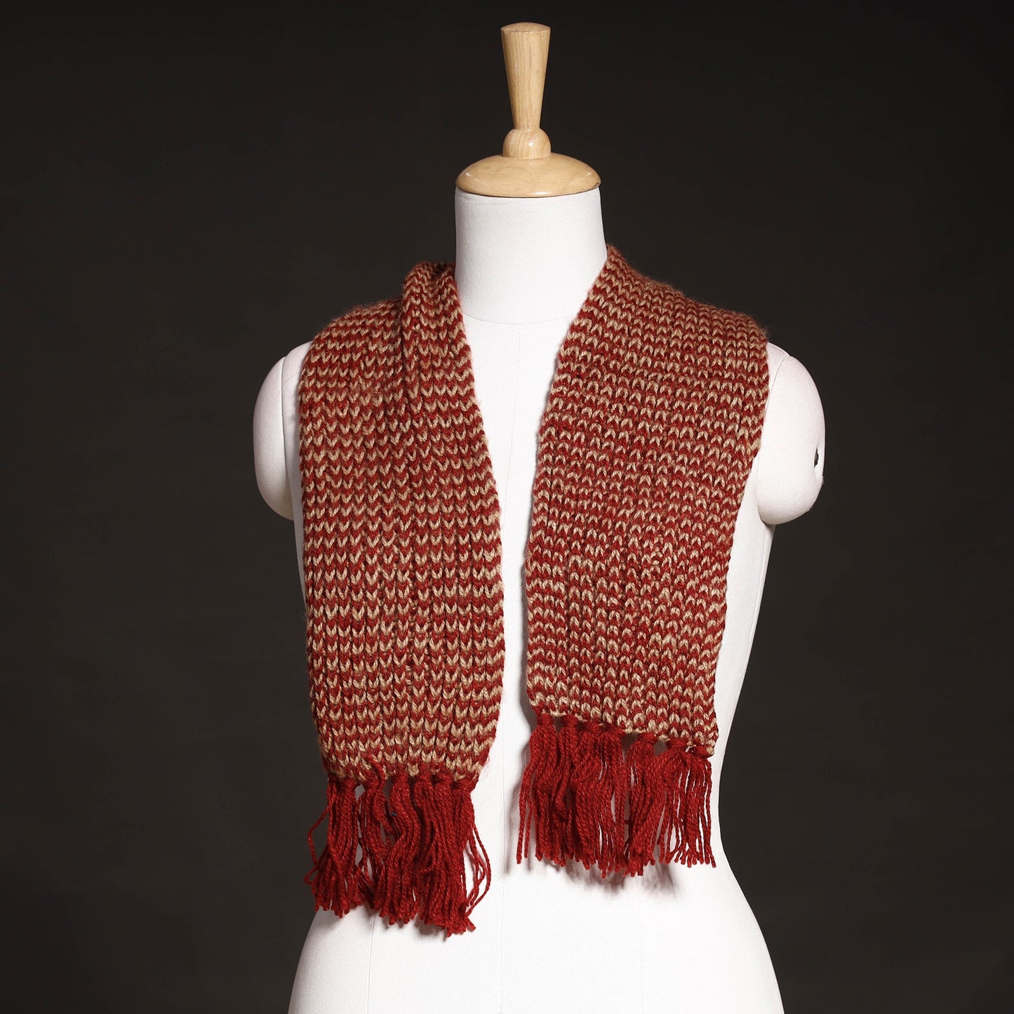 Kumaun Hand Knitted Woolen Muffler (66 in)