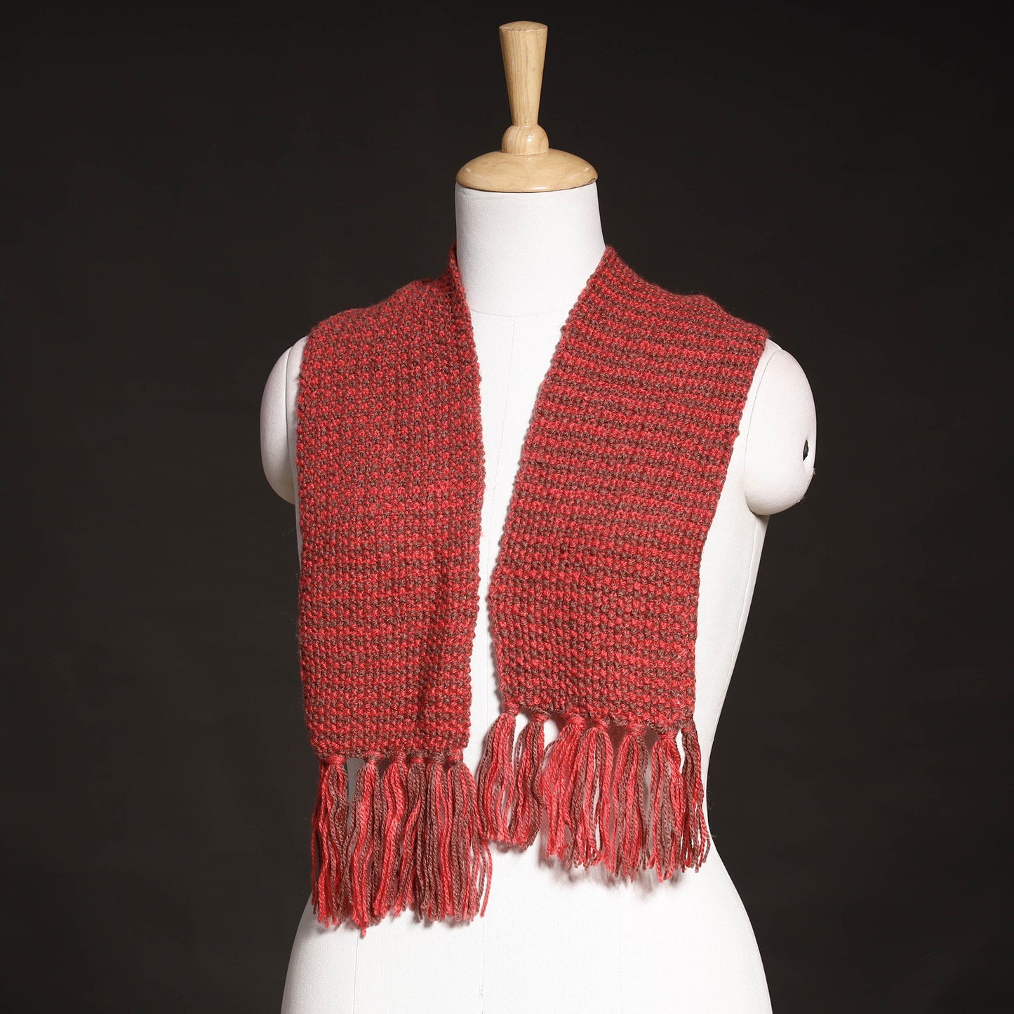 Kumaun Hand Knitted Woolen Muffler (66 in)