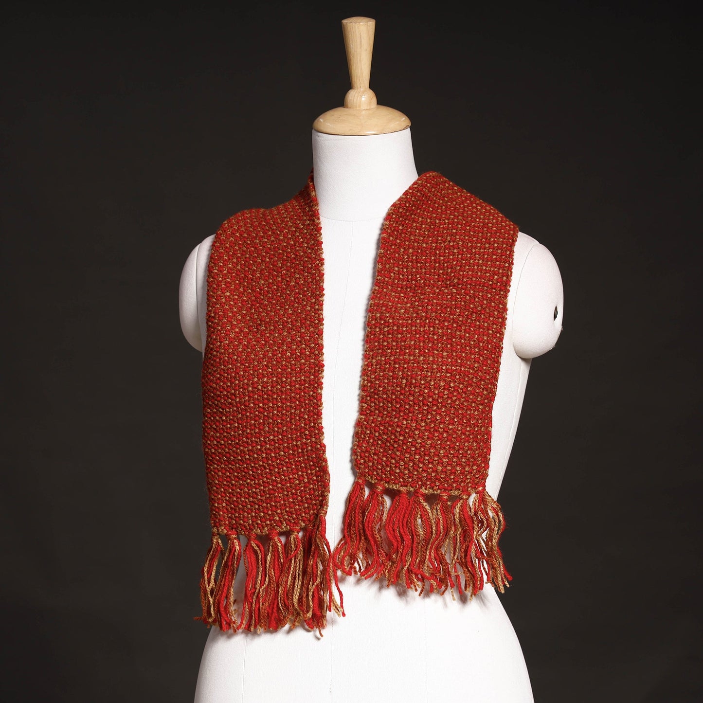 Kumaun Hand Knitted Woolen Muffler (66 in)