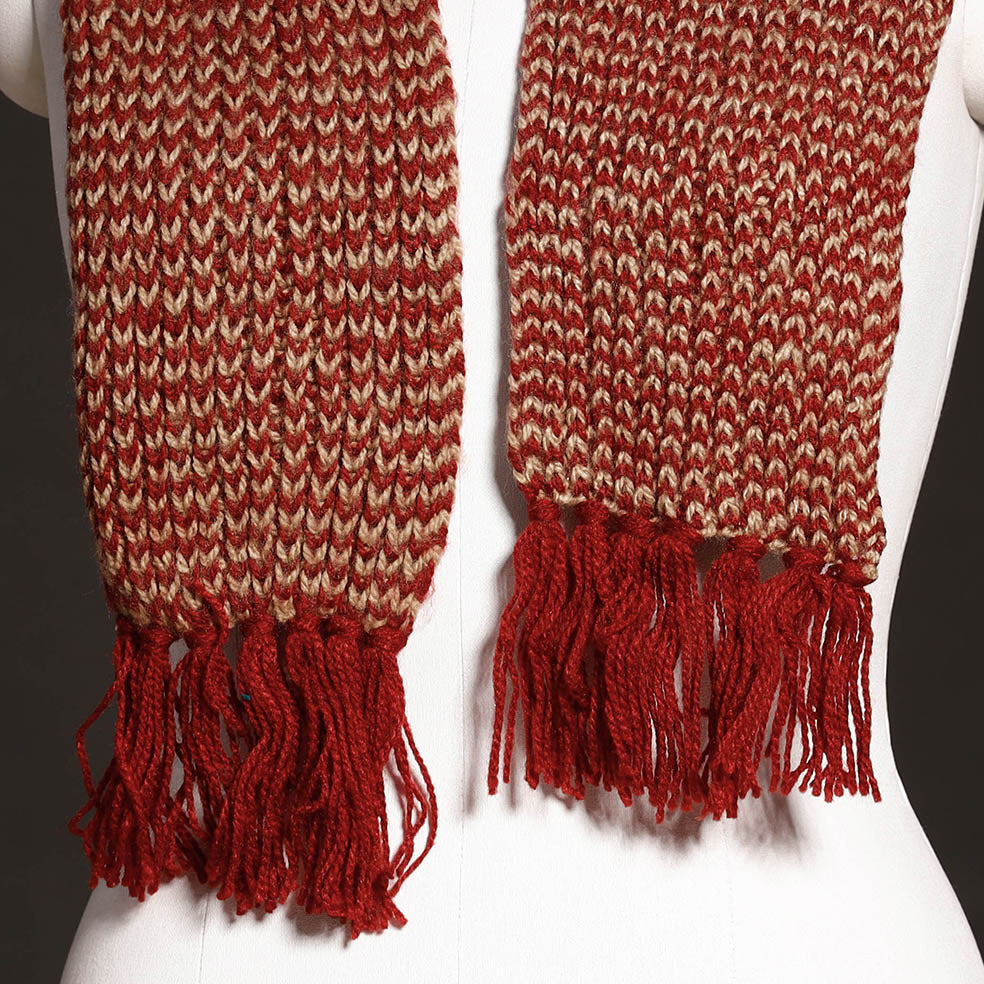 Kumaun Hand Knitted Woolen Muffler (66 in)