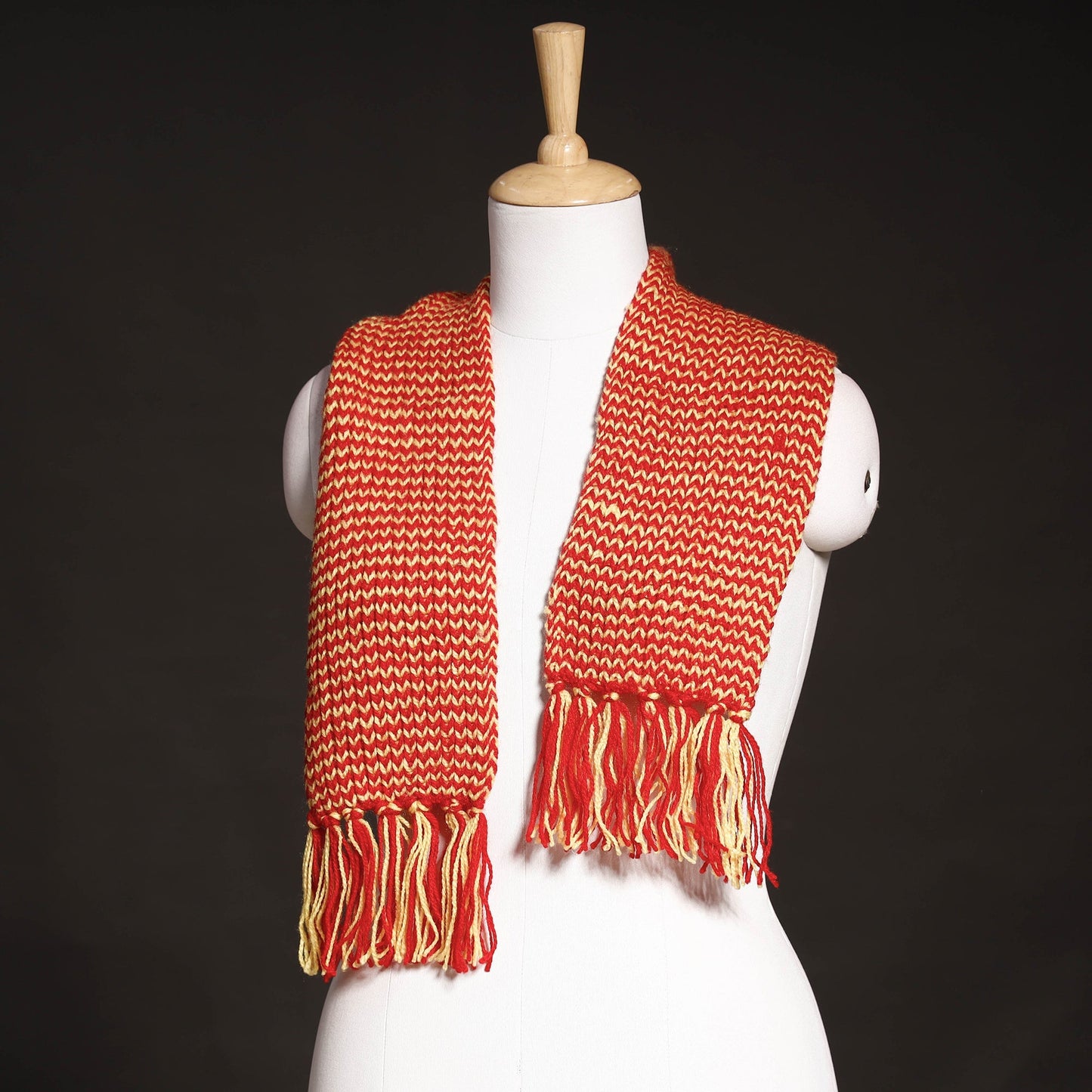 Kumaun Hand Knitted Woolen Muffler (66 in)