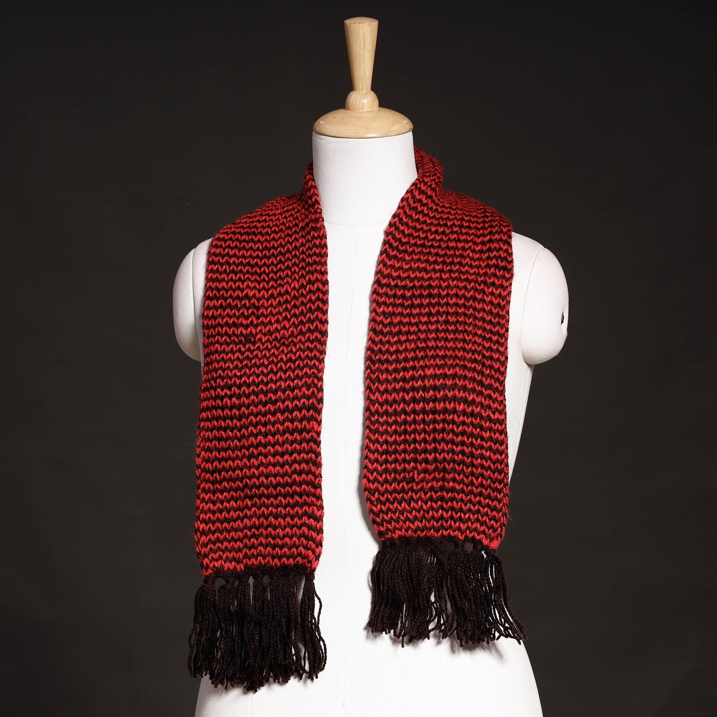 Kumaun Hand Knitted Woolen Muffler (66 in)