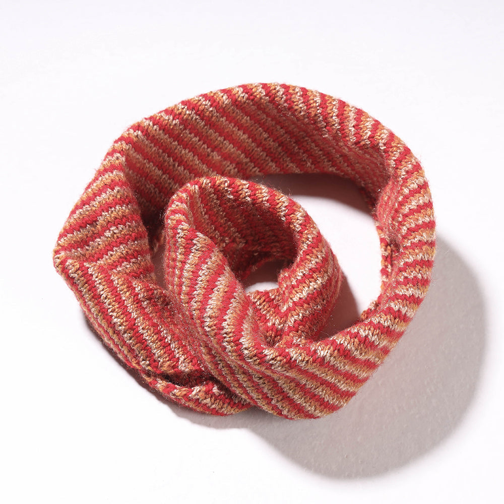 Red Kumaun Hand Knitted Woolen Neck Warmer