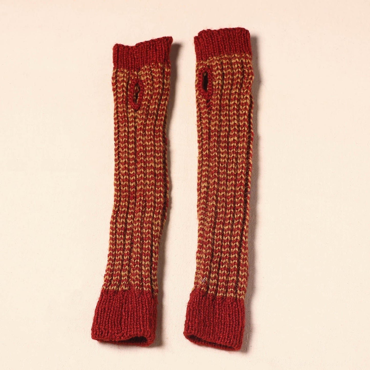 Red Kumaun Hand Knitted Woollen Hand Warmer