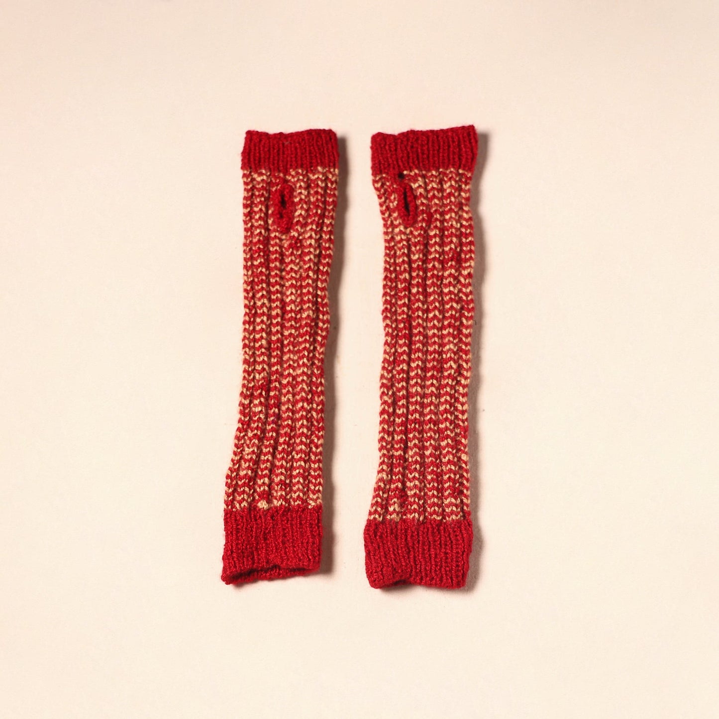 Red Kumaun Hand Knitted Woollen Hand Warmer