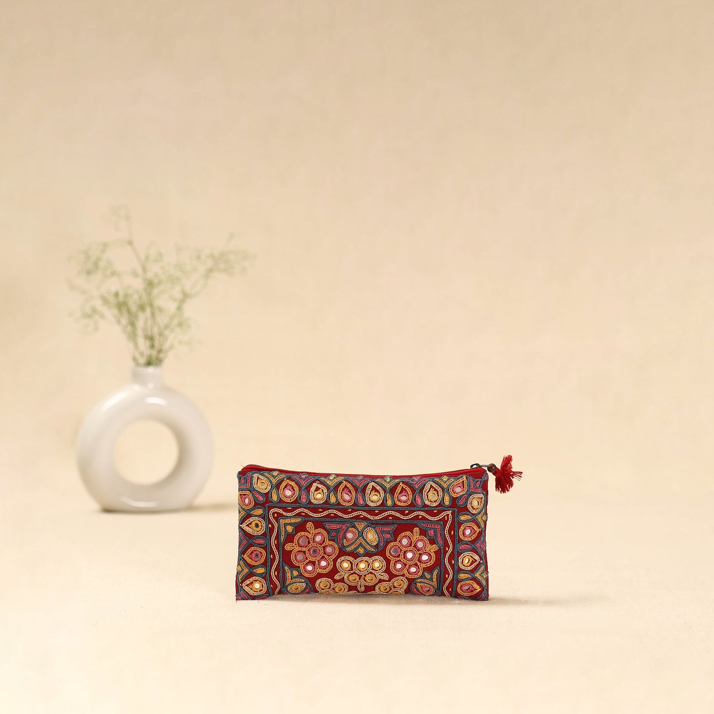 Kutch ahir hand embroidered clutch purse 04 - handcrafted