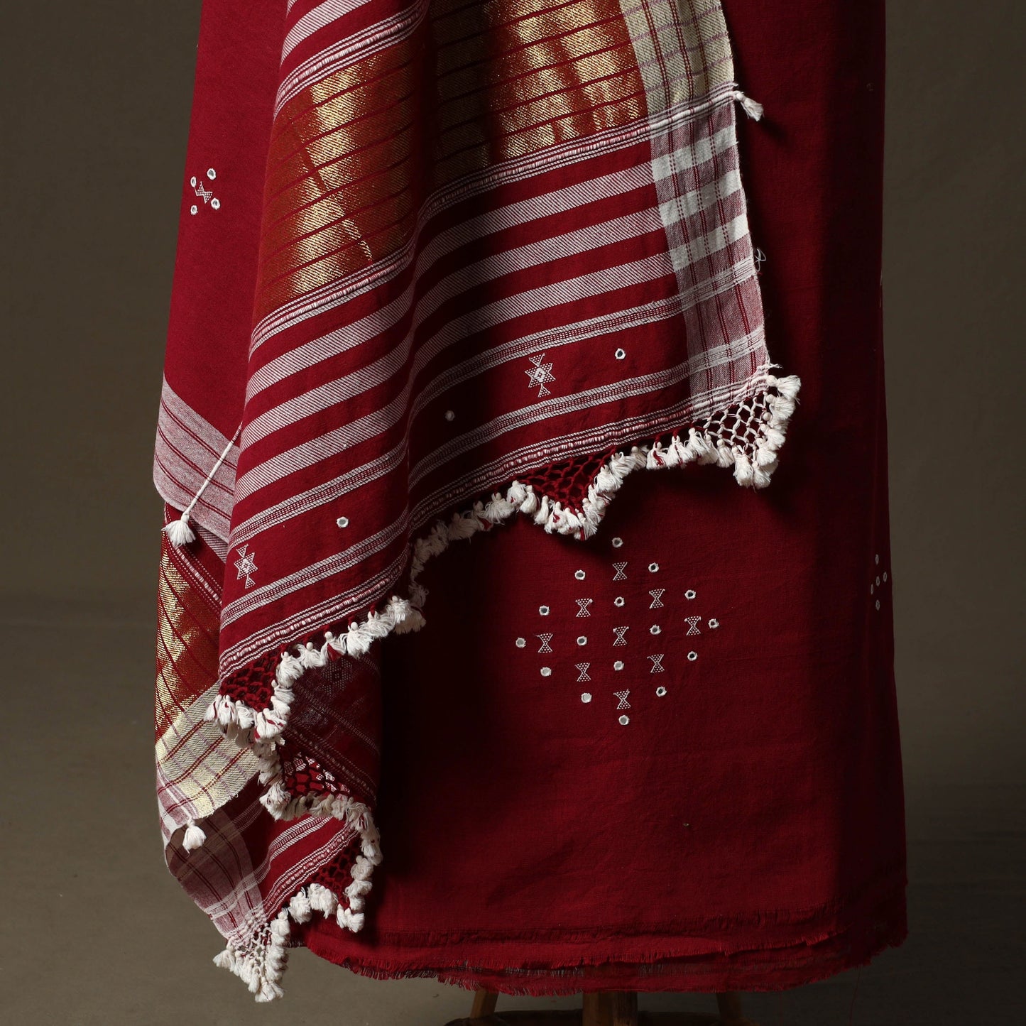 Kutch bhujodi handloom kala cotton 3pc unstitched dress