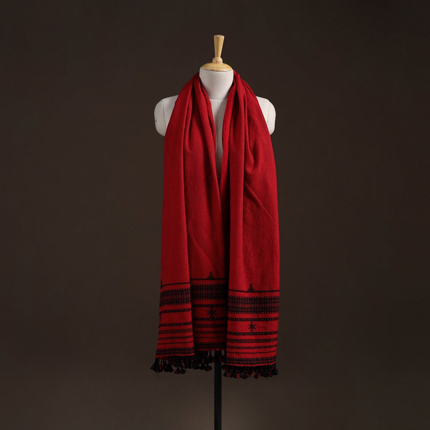 Kutch bhujodi handwoven merino wool shawl 15 - handcrafted