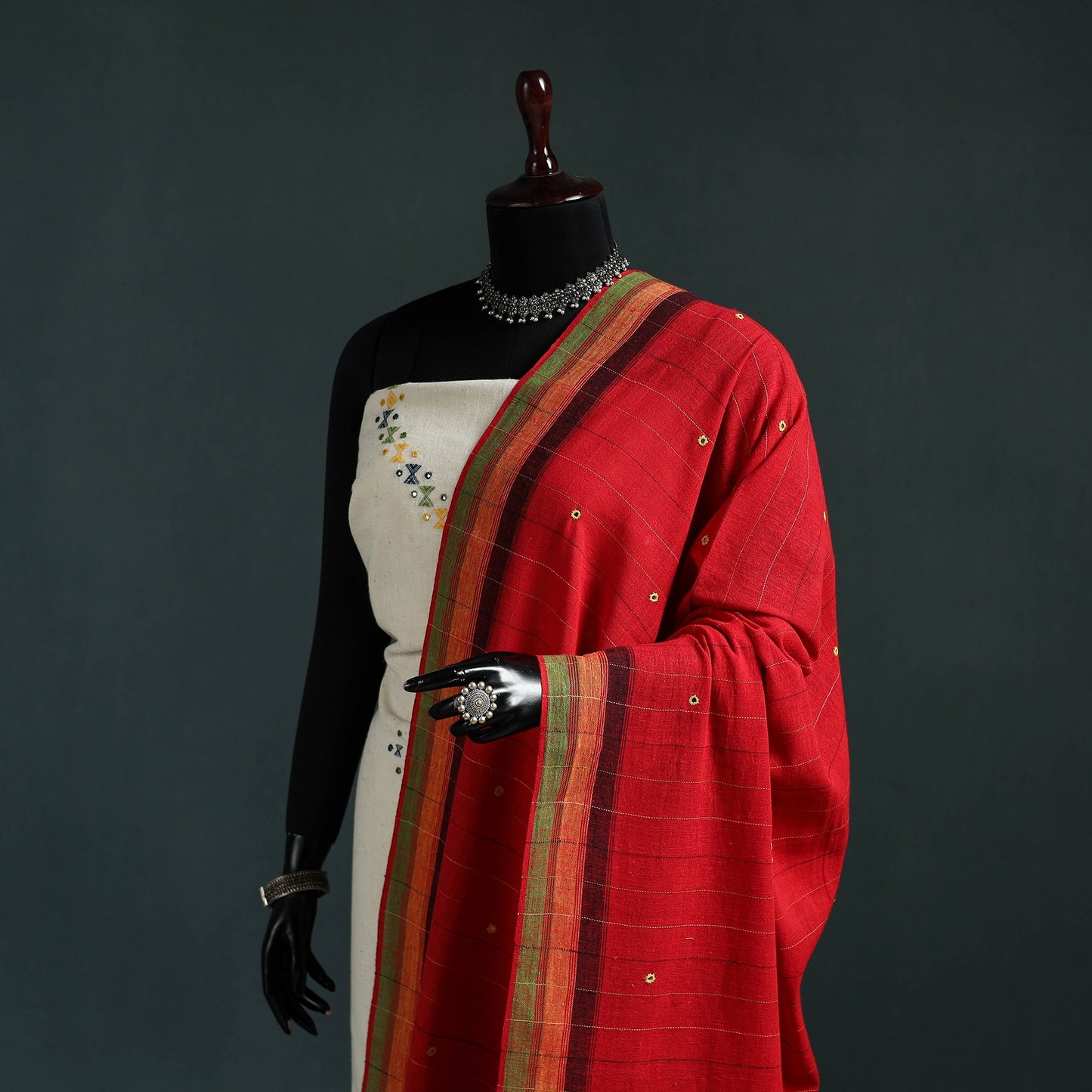 Kutch bhujodi handwoven mirror work organic kala cotton