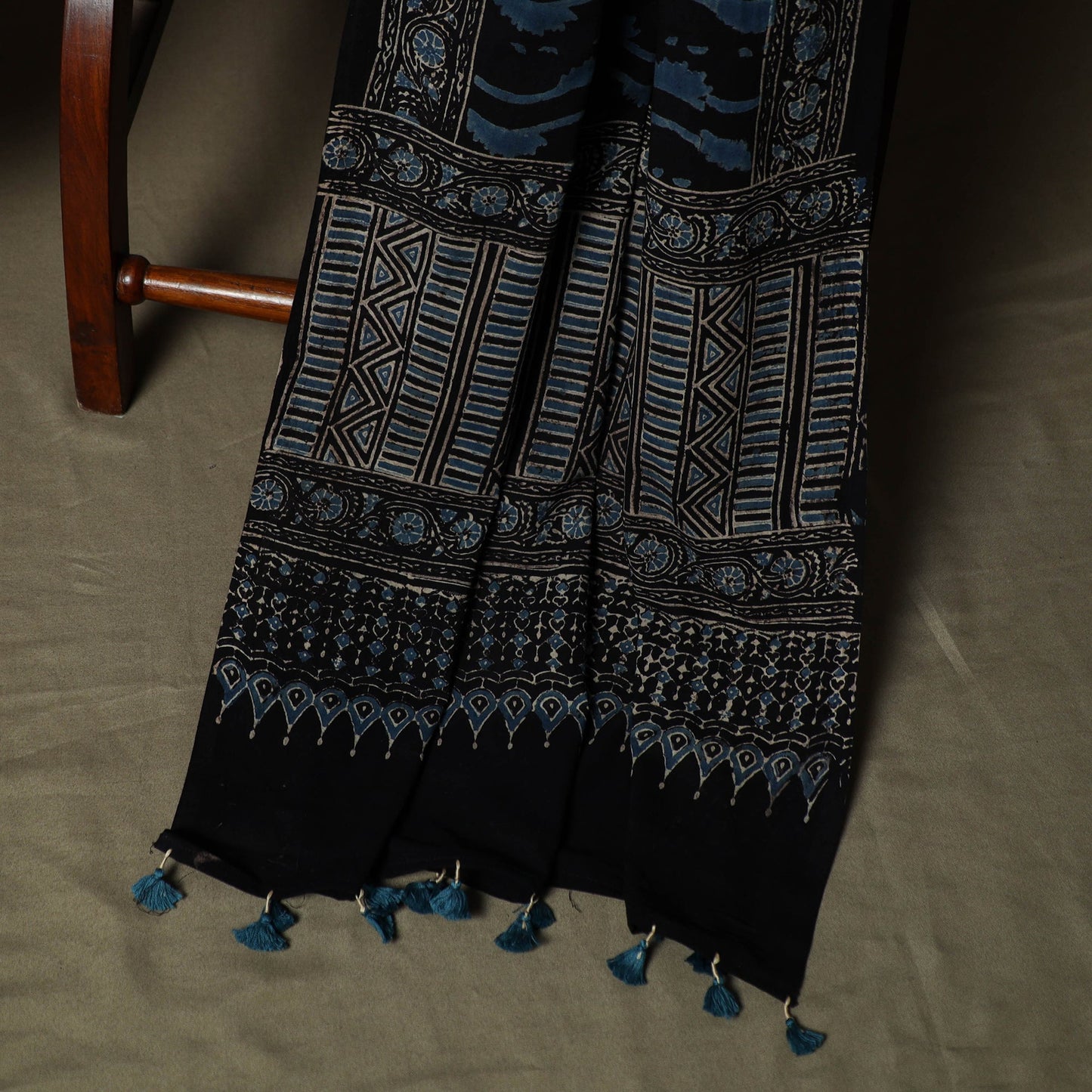 Kutch hand block ajrakh print natural dyed cotton 3pc