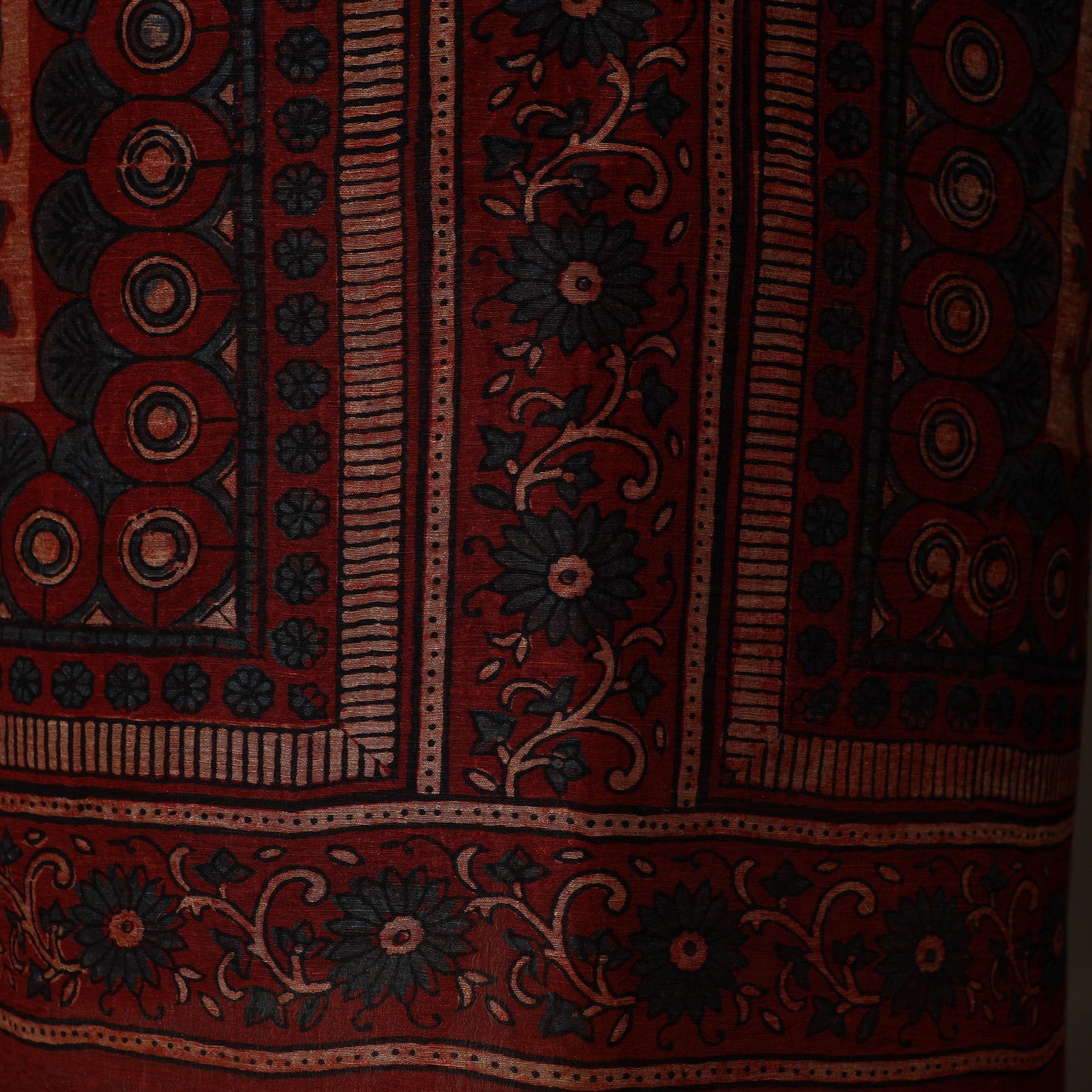 Kutch hand block ajrakh print natural dyed linen 2pc