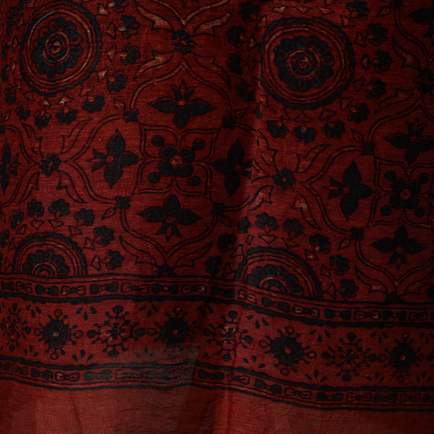 Kutch hand block ajrakh print natural dyed linen 2pc