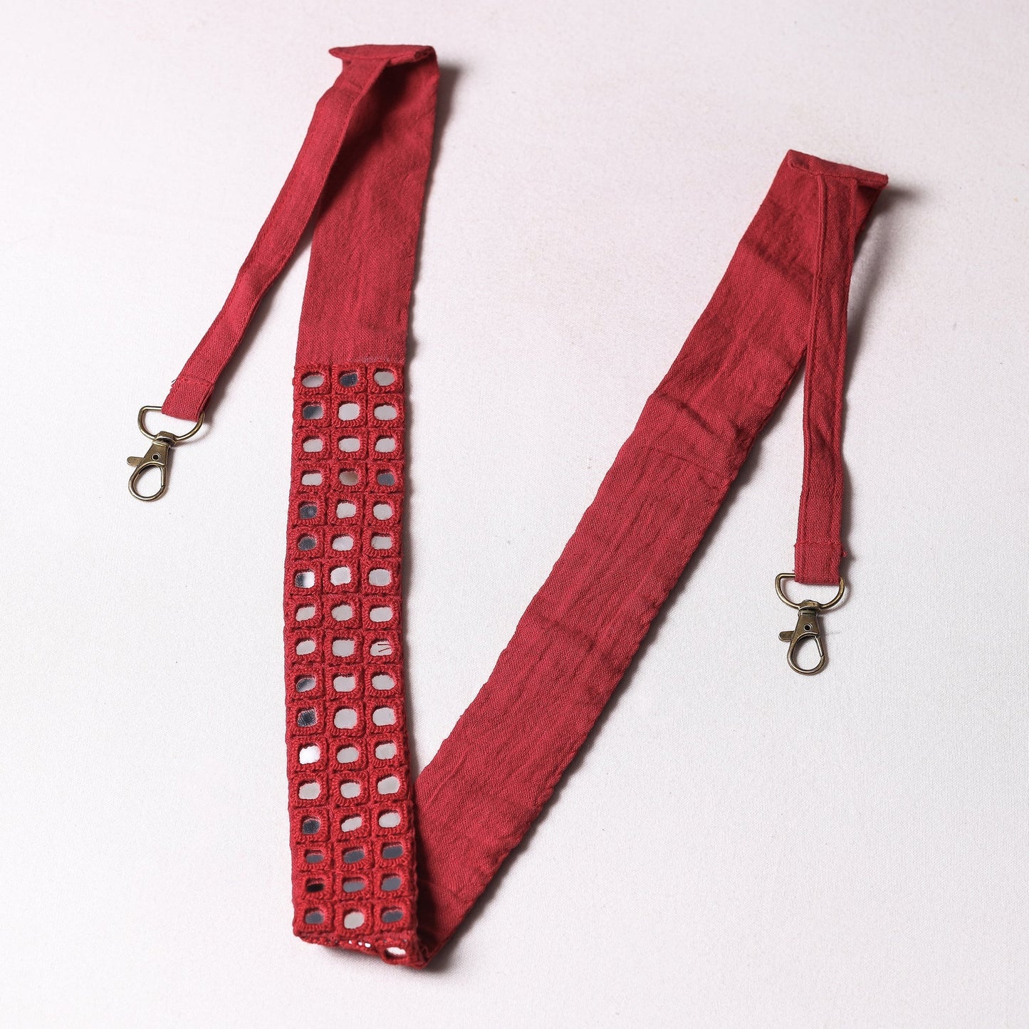Mirror Work Kutchi Embroidery Fabric Camera Belt