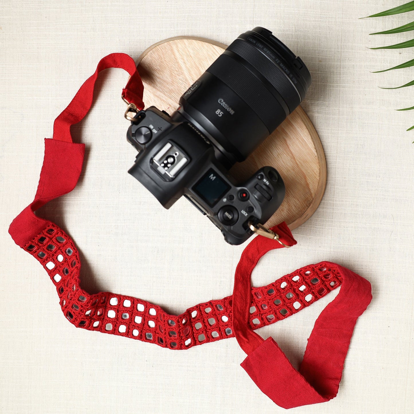 Mirror Work Kutchi Embroidery Fabric Camera Belt