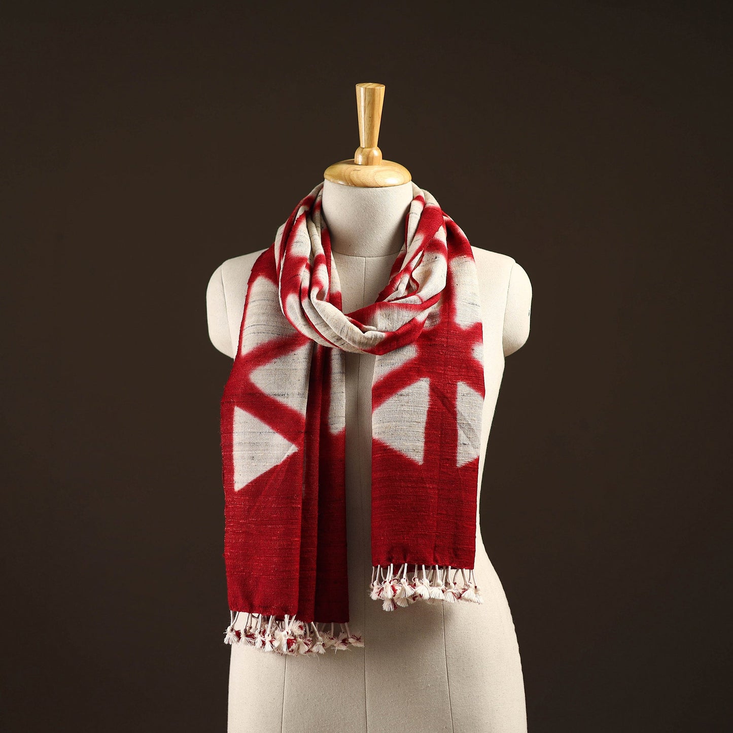 Kutch handwoven clamp dyed merino wool x katia silk shibori