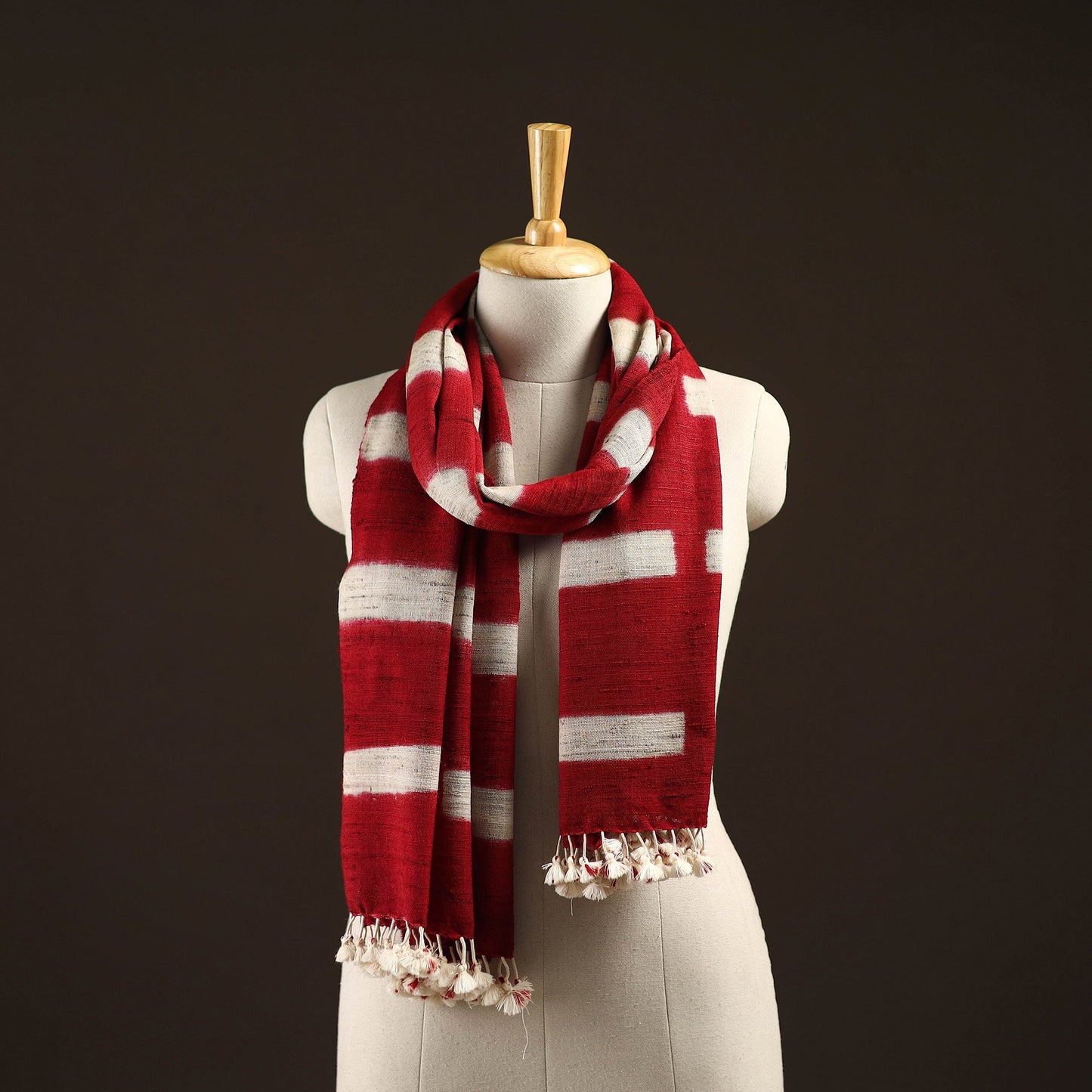 Kutch handwoven clamp dyed merino wool x katia silk shibori