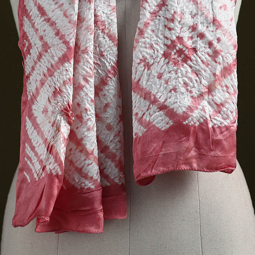 Kutch modal silk clamp dyed shibori stole 05 - handcrafted