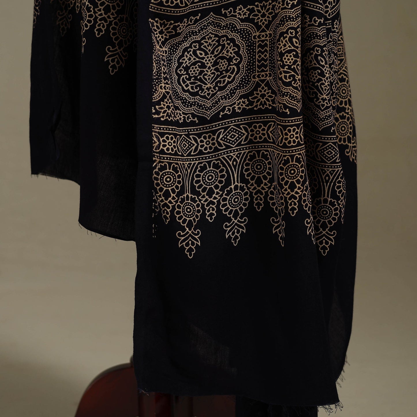 Kutch printed rayon dupatta 58 - handcrafted