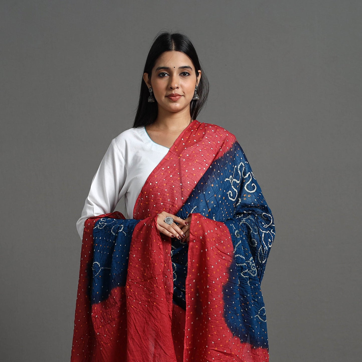 Authentic Red Bandhani Cotton Dupatta
