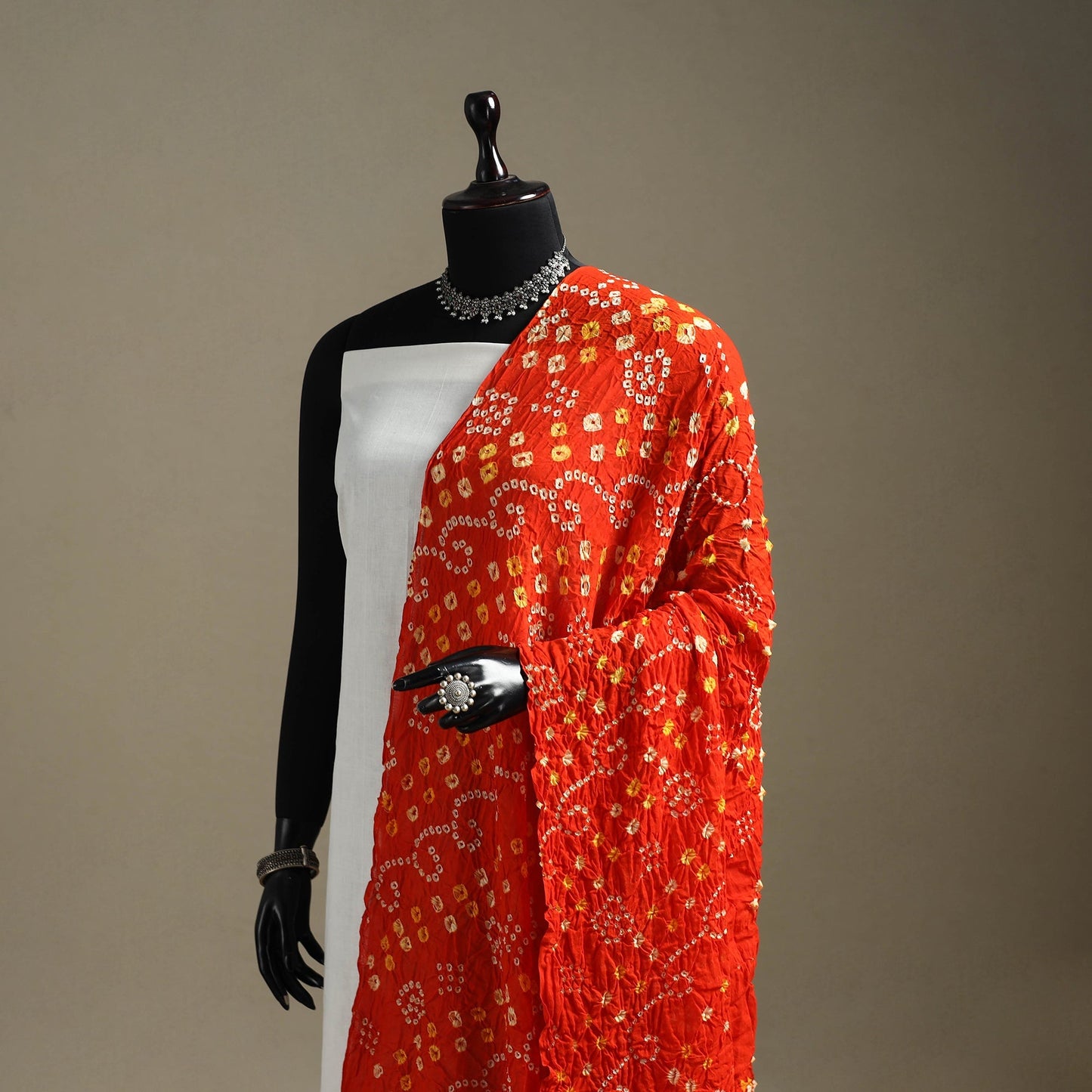 Kutch tie-dye cotton bandhani dupatta 94 - handcrafted