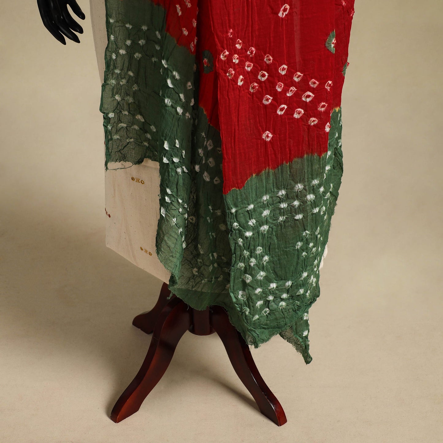 Red - kutch tie-dye mul cotton bandhani dupatta 21