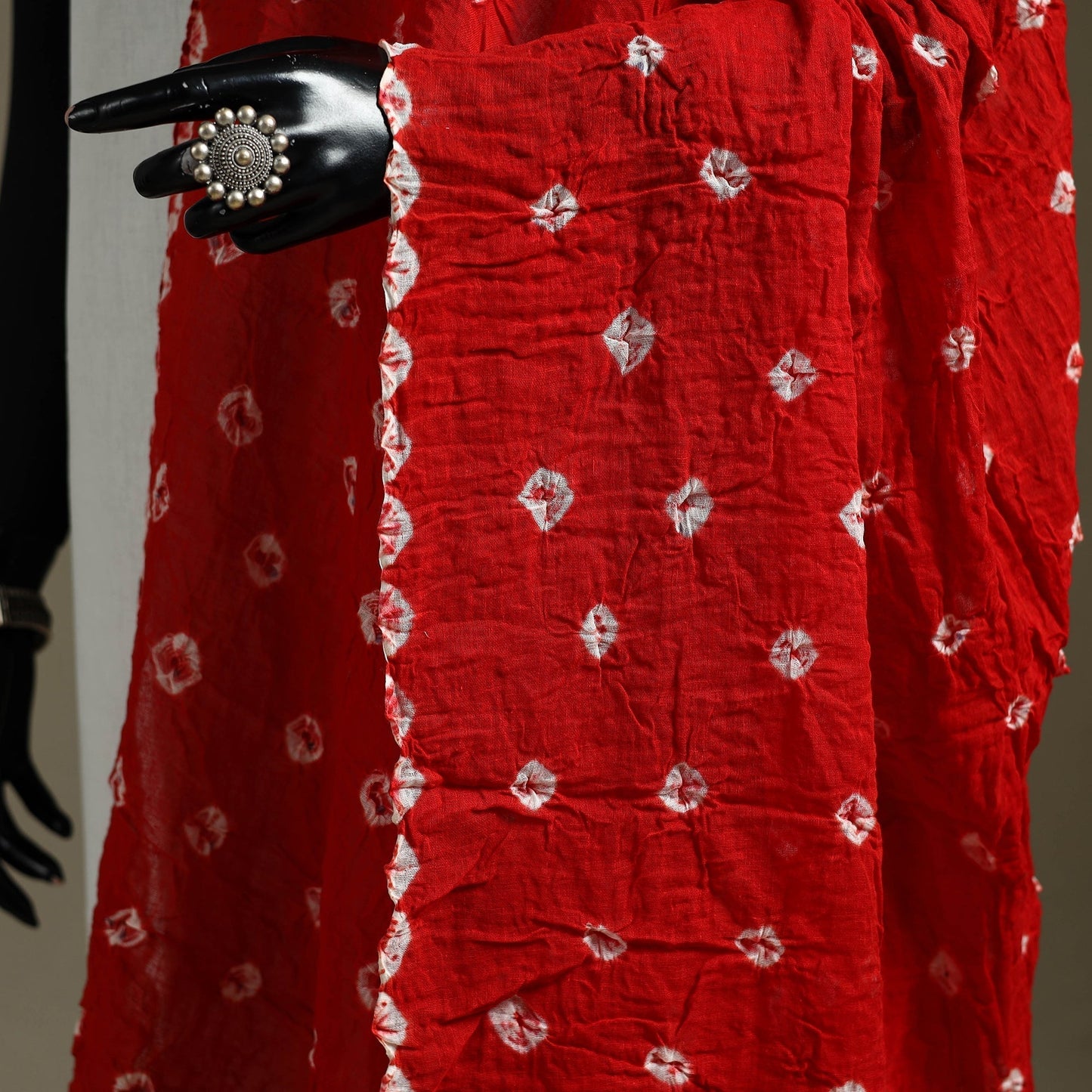 Kutch tie-dye mul cotton shibori bandhani dupatta 42