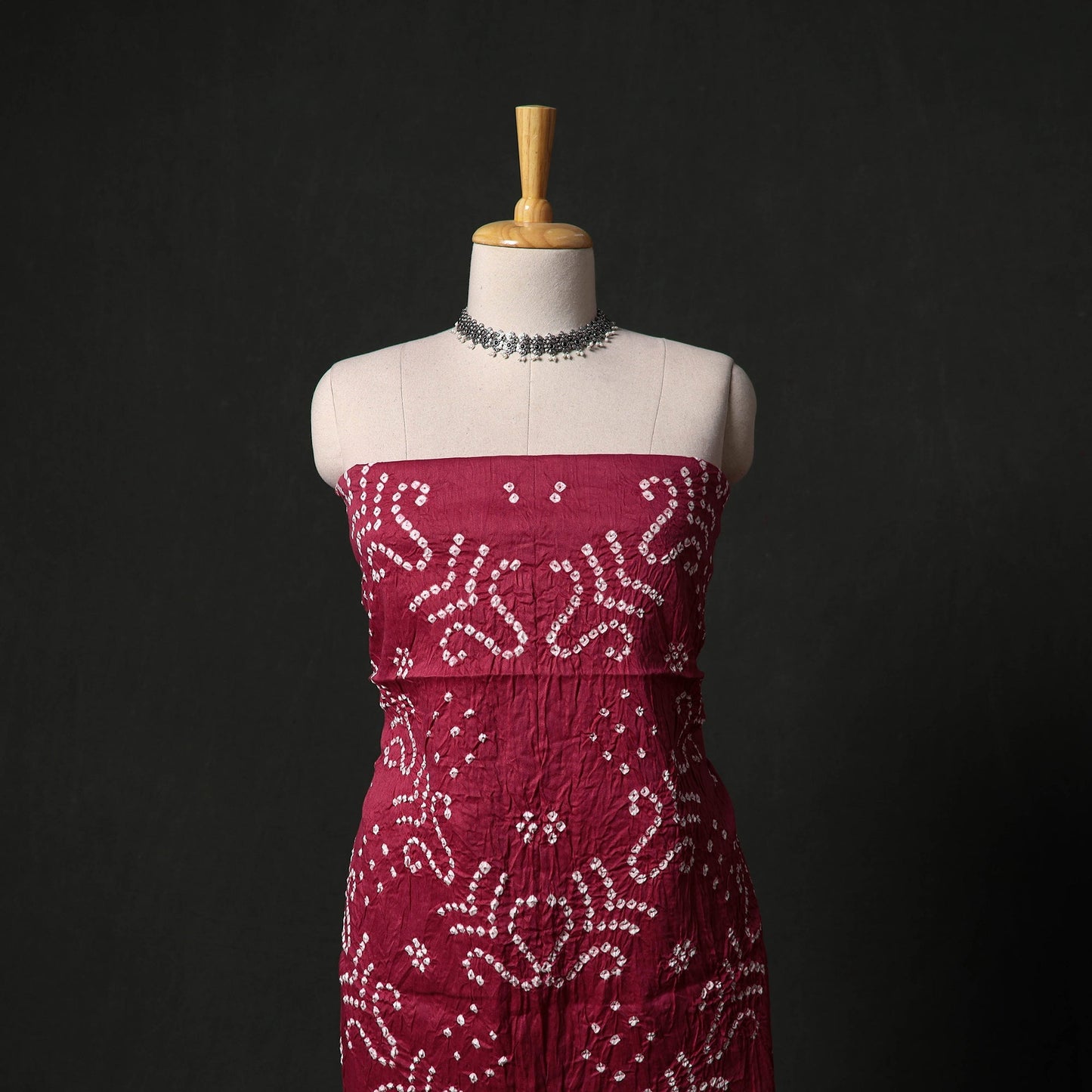 Kutch tie-dye satin cotton bandhani 3pc unstitched dress