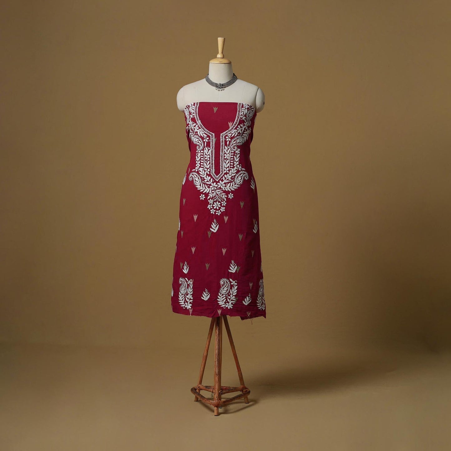 Lucknowi chikankari hand work jacquard unstitched kurta